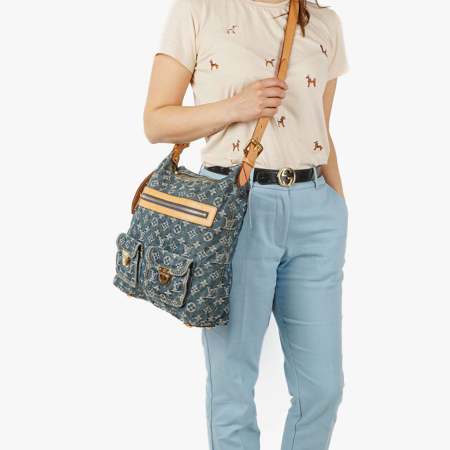 Louis Vuitton Baggy PM Monogram Denim Shoulder Bag