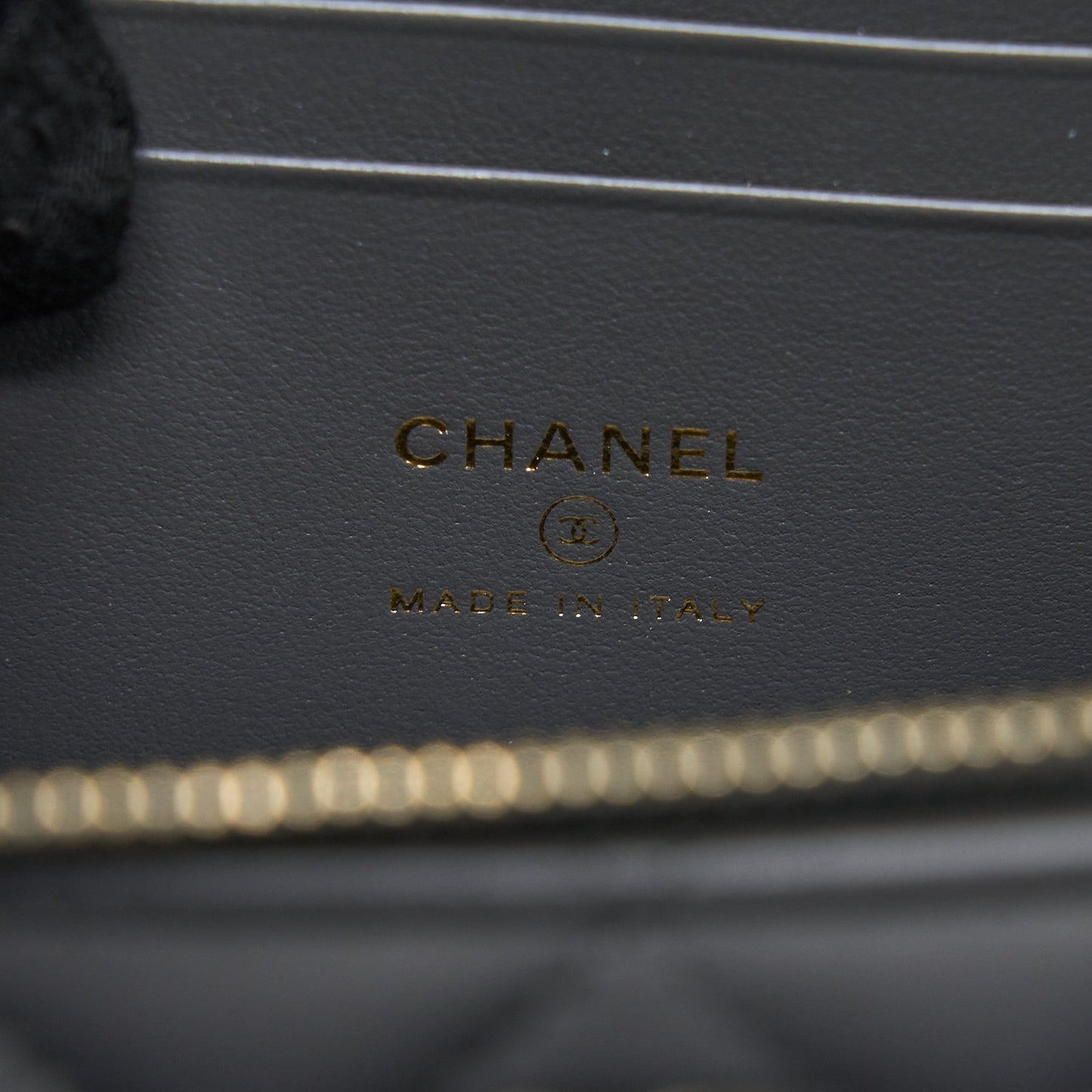Chanel Top Handle Long Vanity with Chain Lambskin Grey L (Microchip)