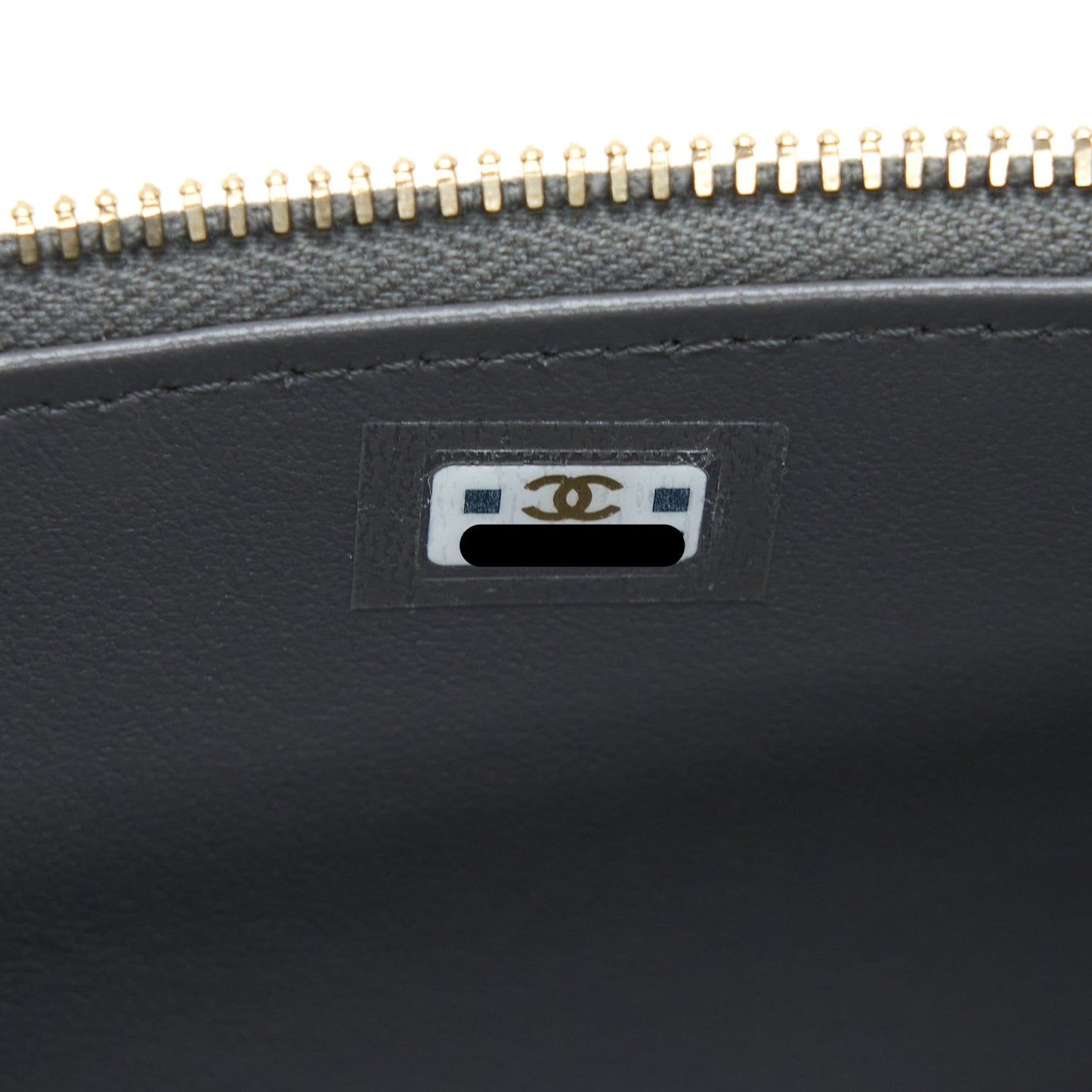 Chanel Top Handle Long Vanity with Chain Lambskin Grey L (Microchip)