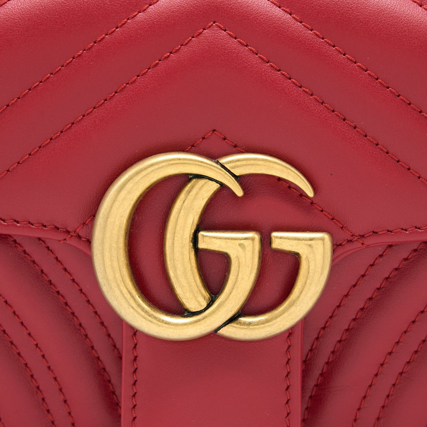 Gucci Mini GG Marmont Bag Calfskin Red Brushed