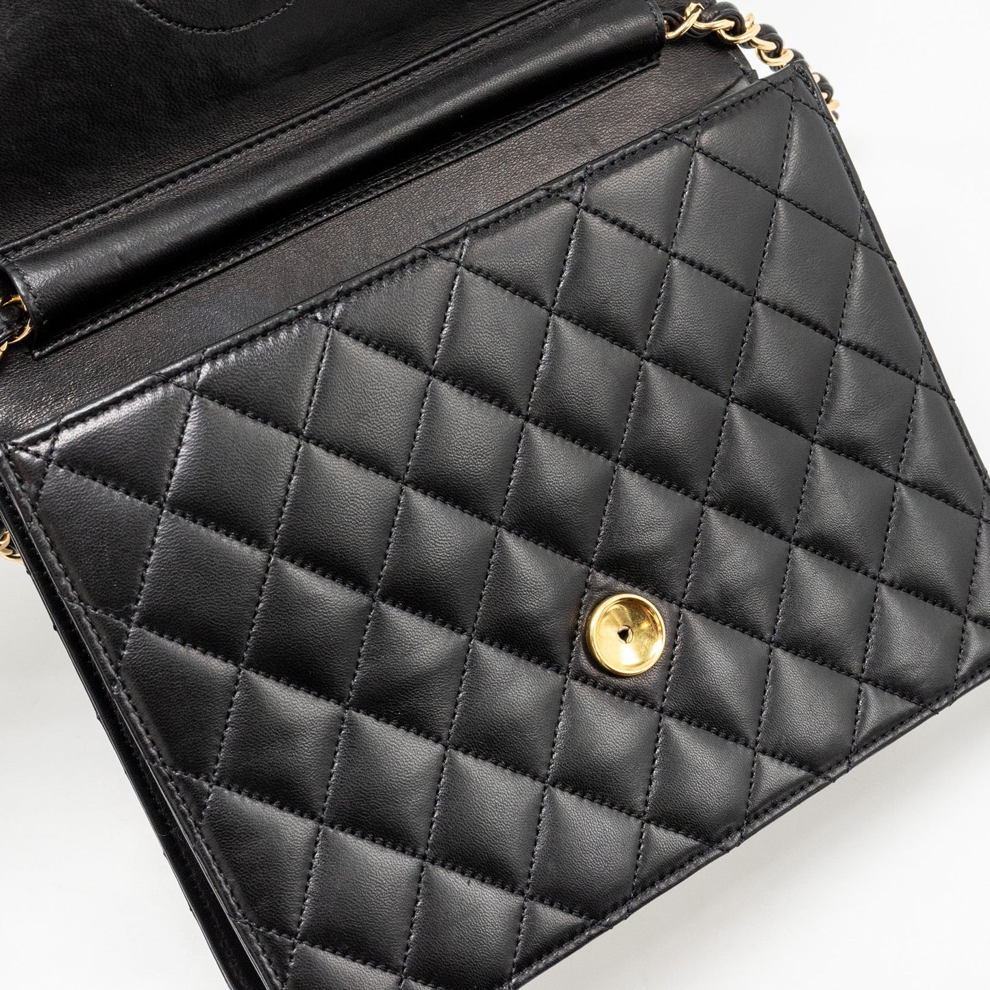 Chanel  Square Flap Chain Bag Lambskin Black