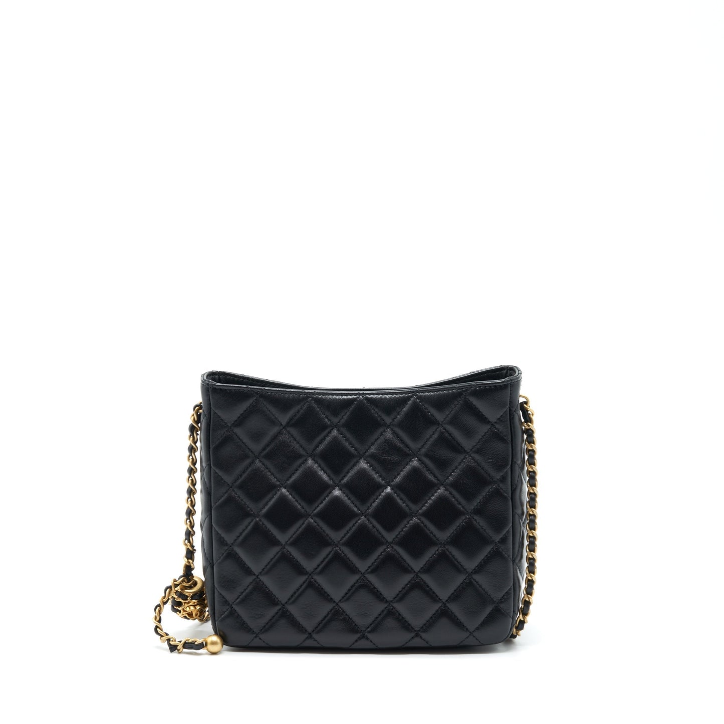 Chanel 22S Pearl Crush Hobo Bag Lambskin Black