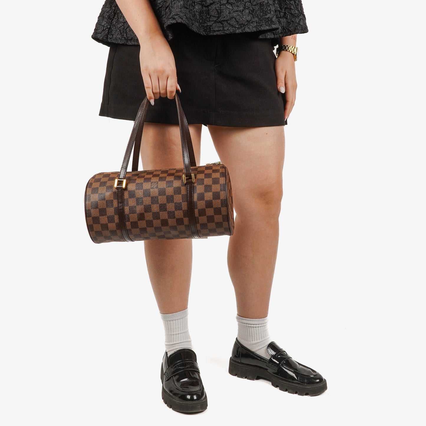 Louis Vuitton Papillon 30 Damier Ebene Canvas Handbag