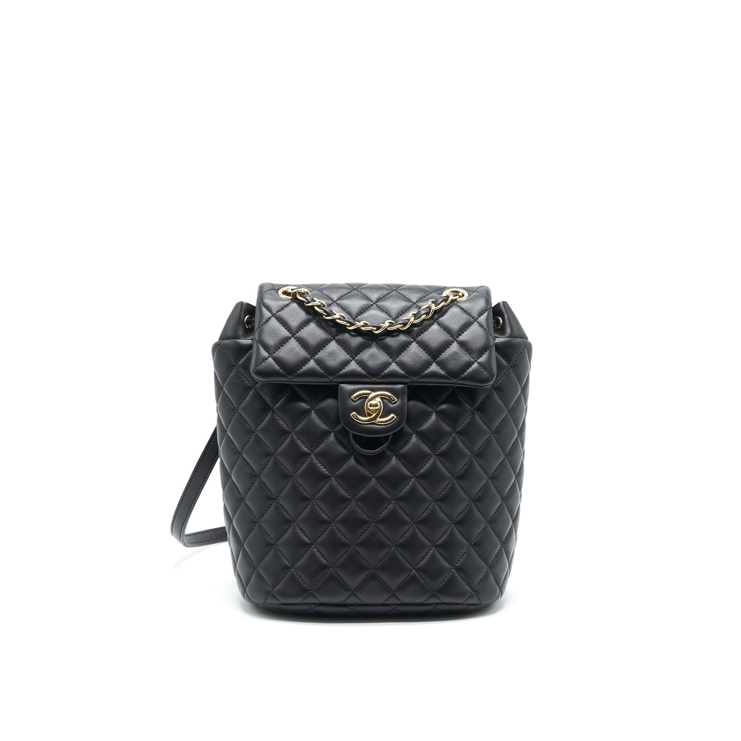 CHANEL QUILTED LAMBSKIN URBAN SPIRIT BACKPACK BLACK