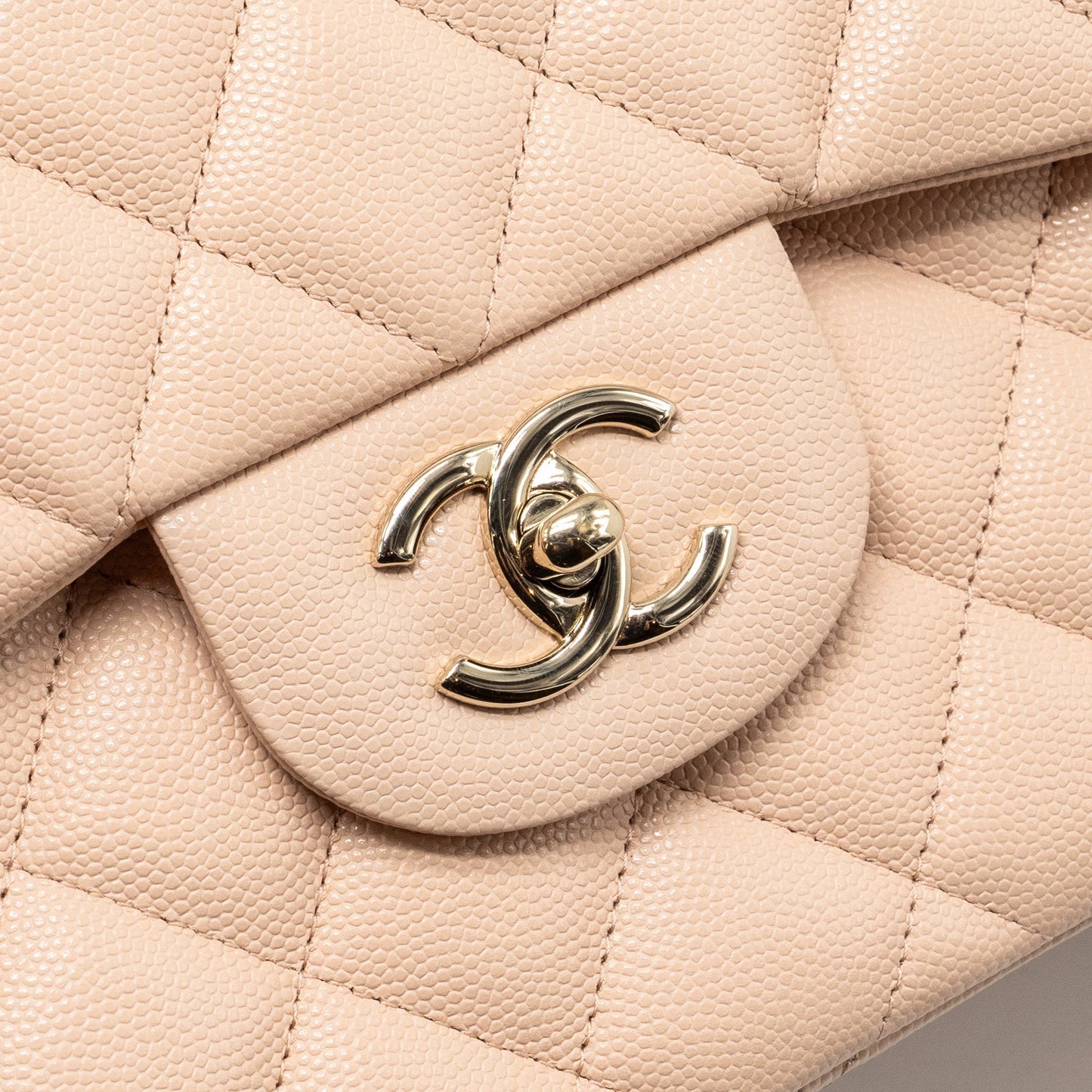 Chanel Jumbo Classic Double Flap Bag Caviar Beige L (Microchip)
