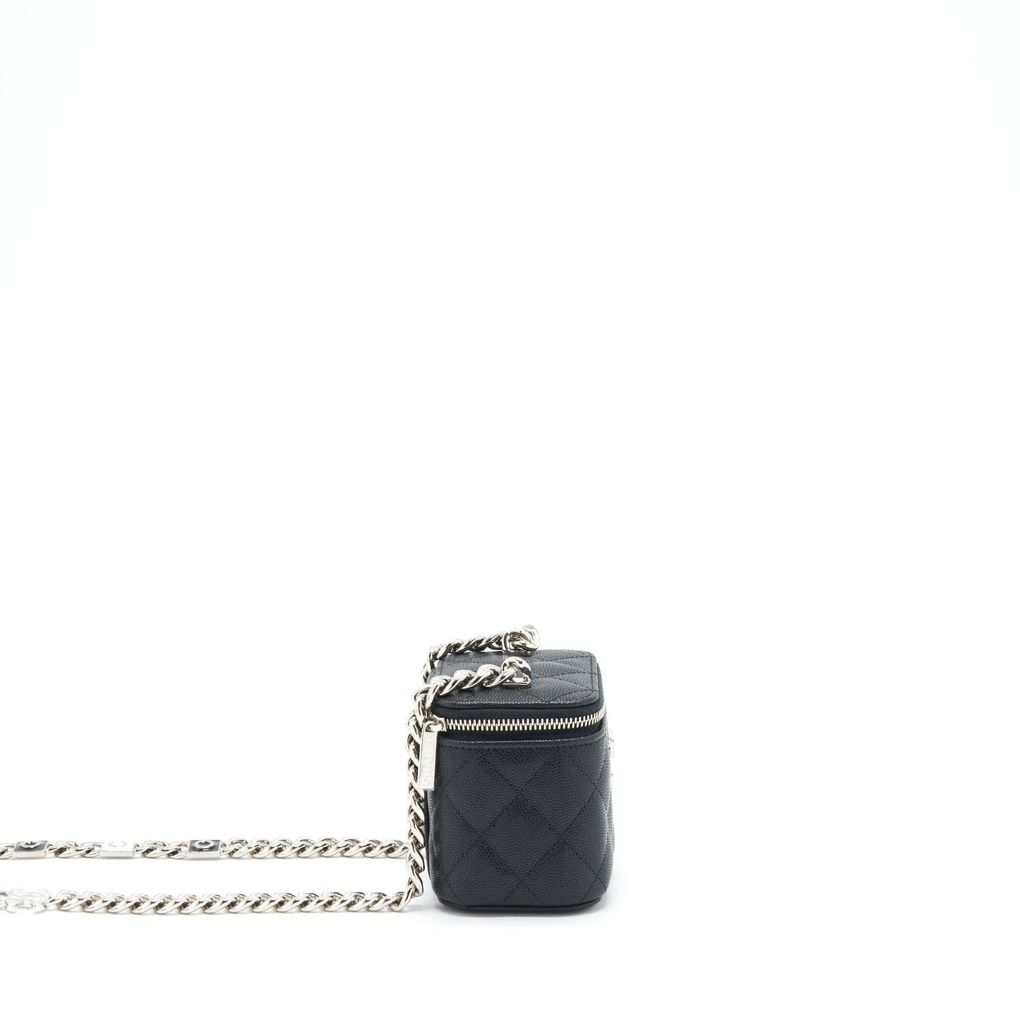 Chanel 22S mini vanity with giant chain caviar black with