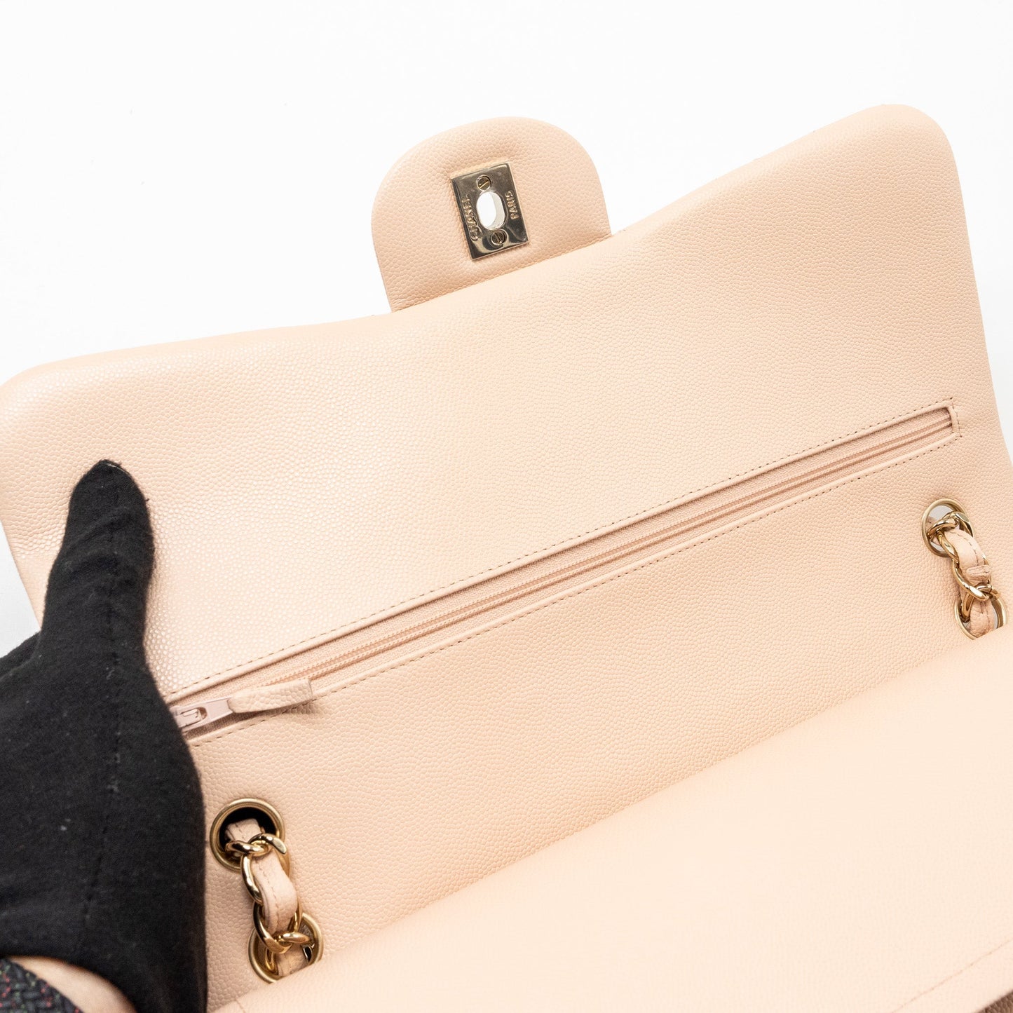 Chanel Jumbo Classic Double Flap Bag Caviar Beige L (Microchip)