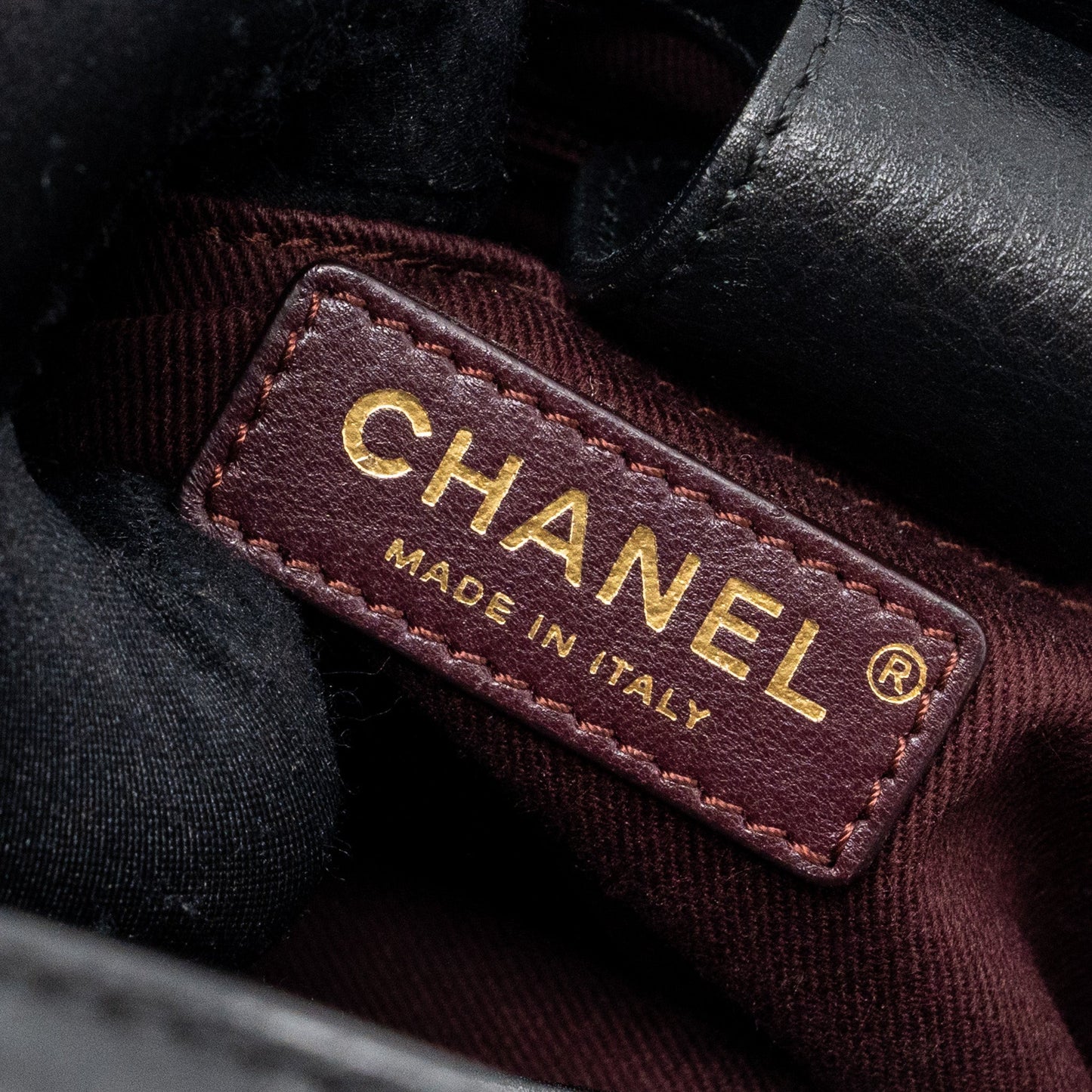 Chanel top handle small tote bag grained calfskin black L