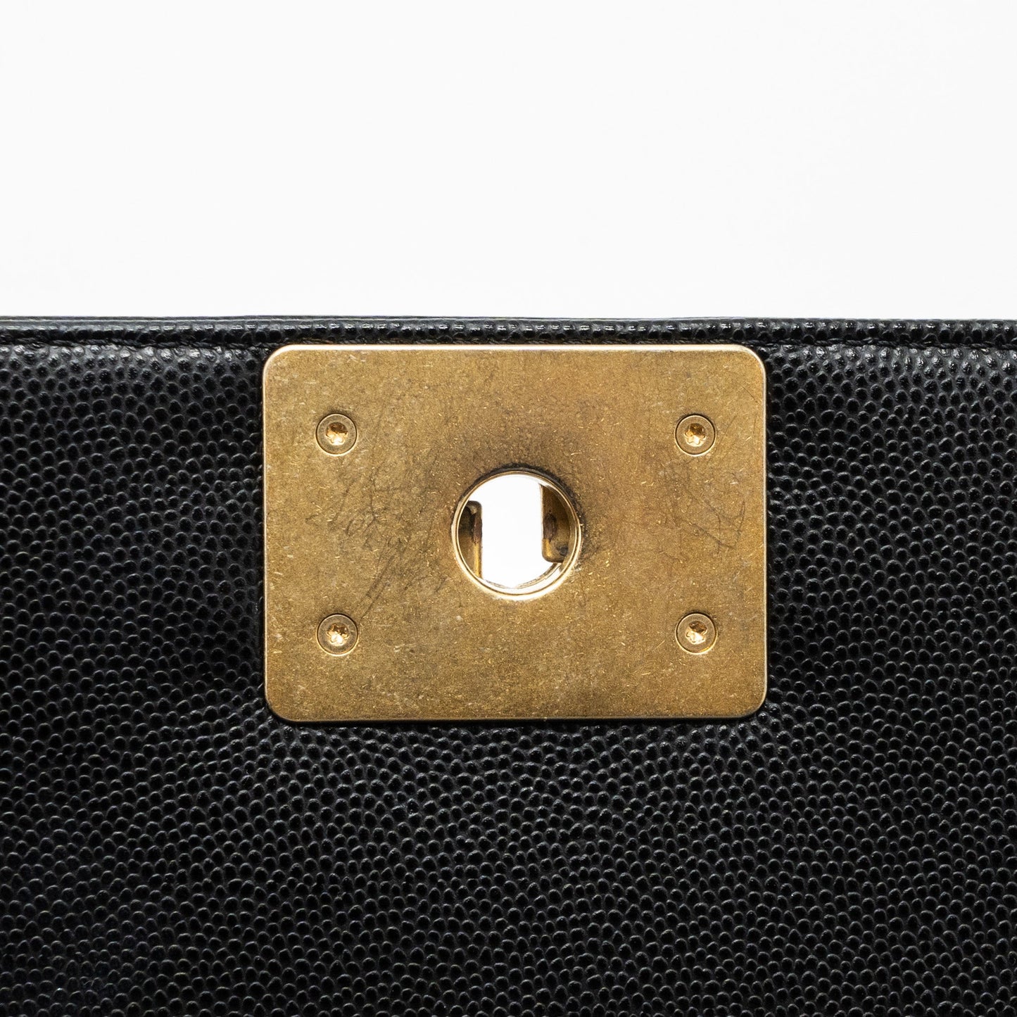 Chanel Medium Classic Boy Bag Caviar Black  (microchip)