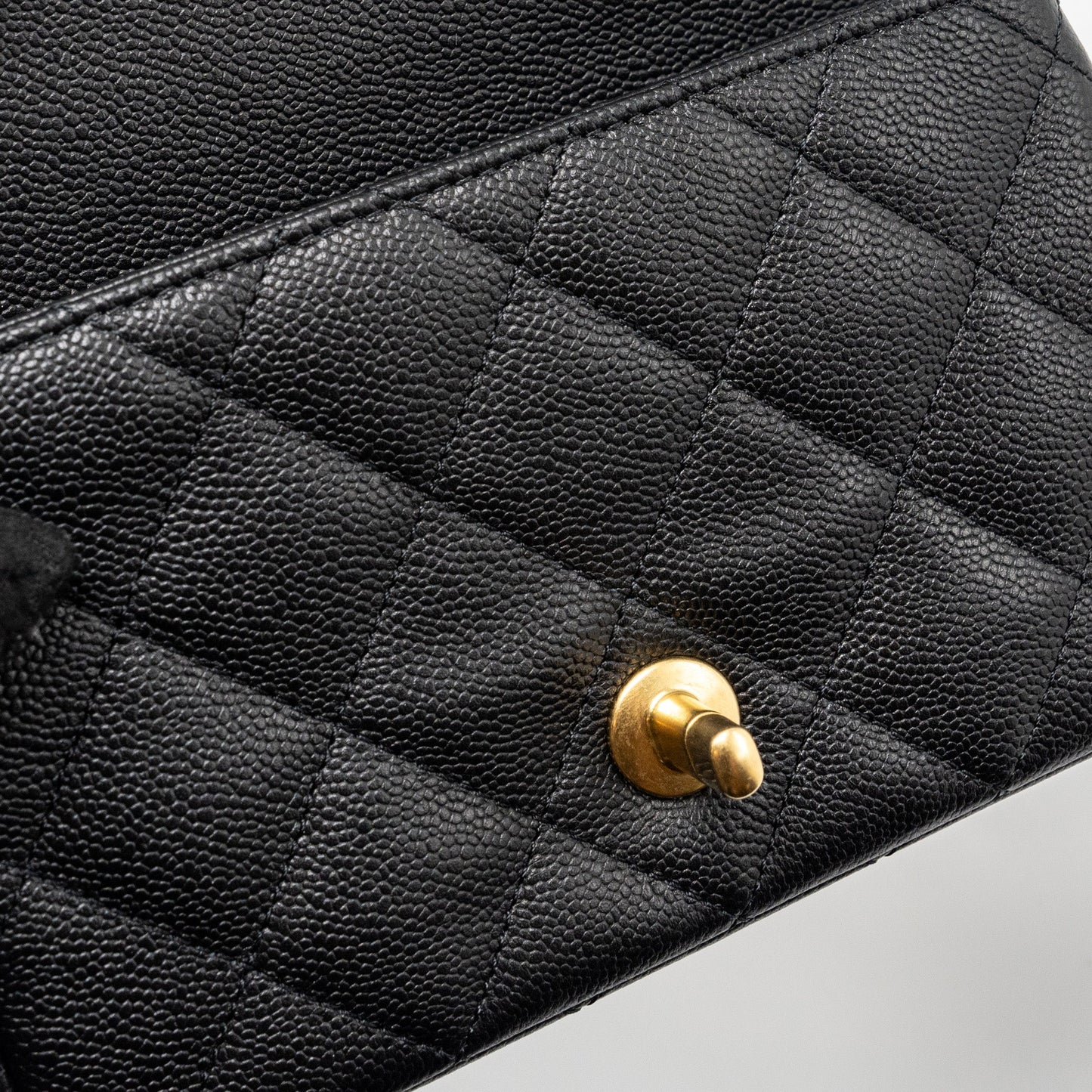 Chanel 24p Coco Love Mini Flap Bag Adjustable Chain Caviar Black Brush  (Microchip)