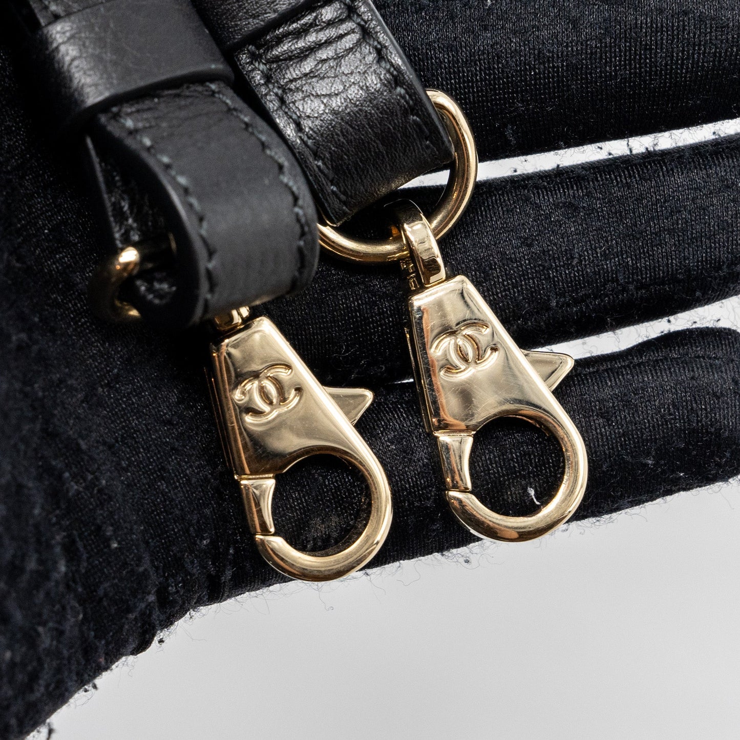 Chanel top handle small tote bag grained calfskin black L