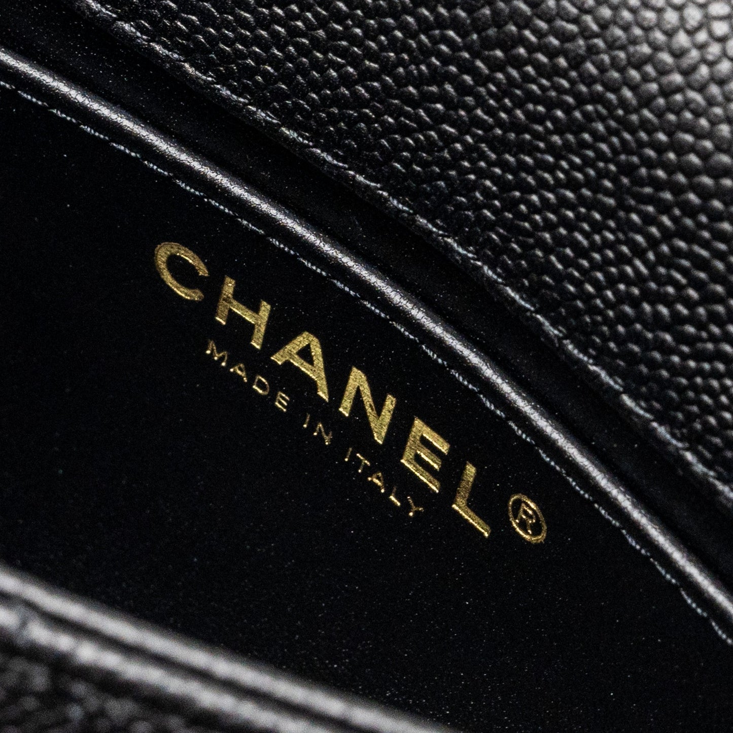 Chanel 24p Coco Love Mini Flap Bag Adjustable Chain Caviar Black Brush  (Microchip)