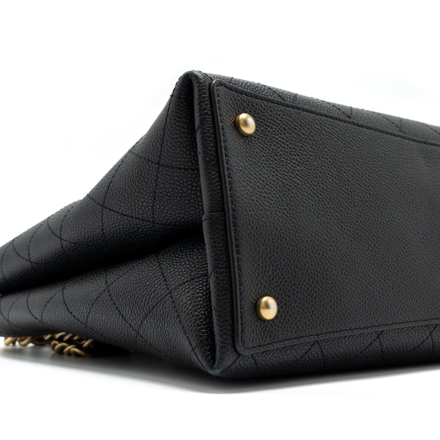 Chanel Chains Tote Bag Caviar Black Brushed