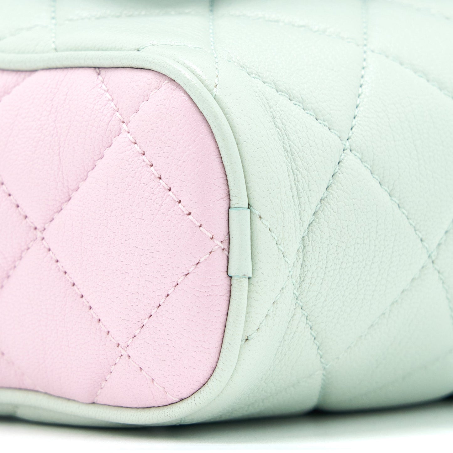 Chanel Small Camera Case Tricolour Goatskin Green Blue Pink L