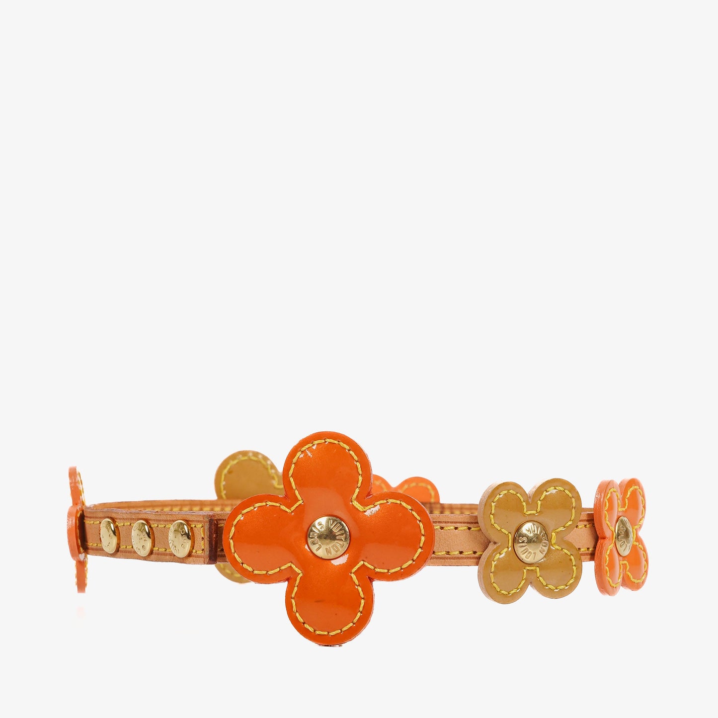 Louis Vuitton Double Wrap Patent Fleur Orange Bracelet