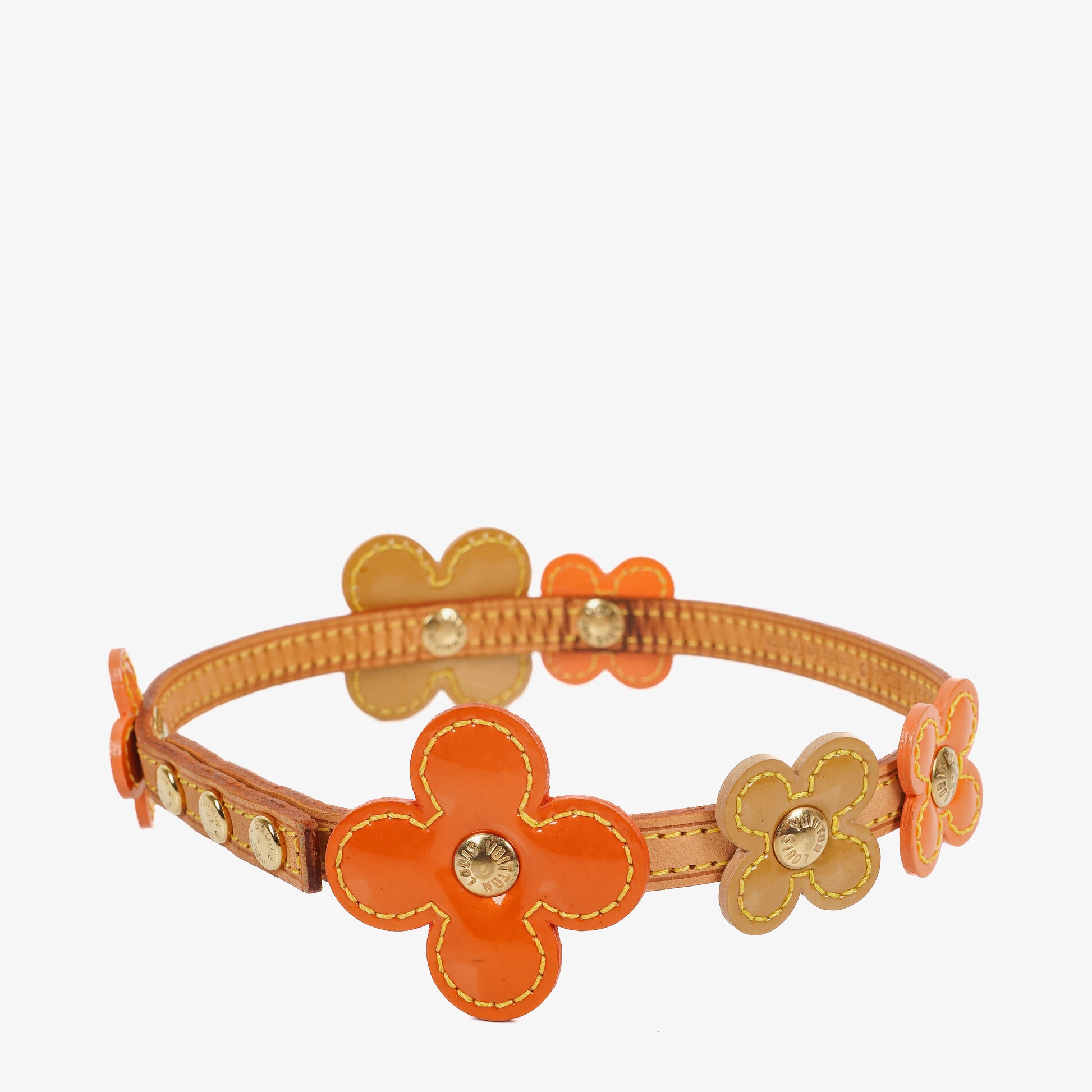 Louis Vuitton Double Wrap Patent Fleur Orange Bracelet