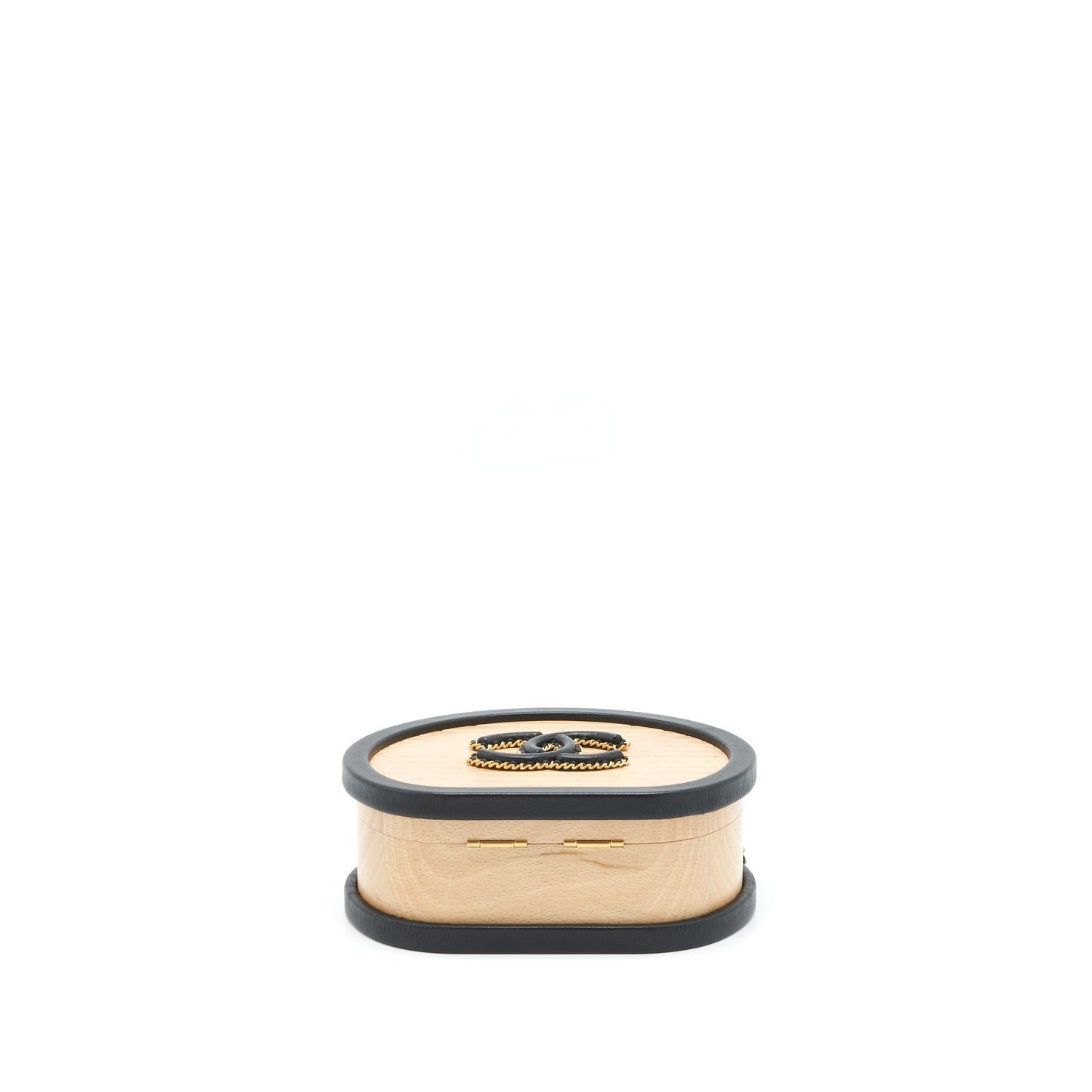 Chanel 22C small vanity case beech wood, calfskin beige / black with