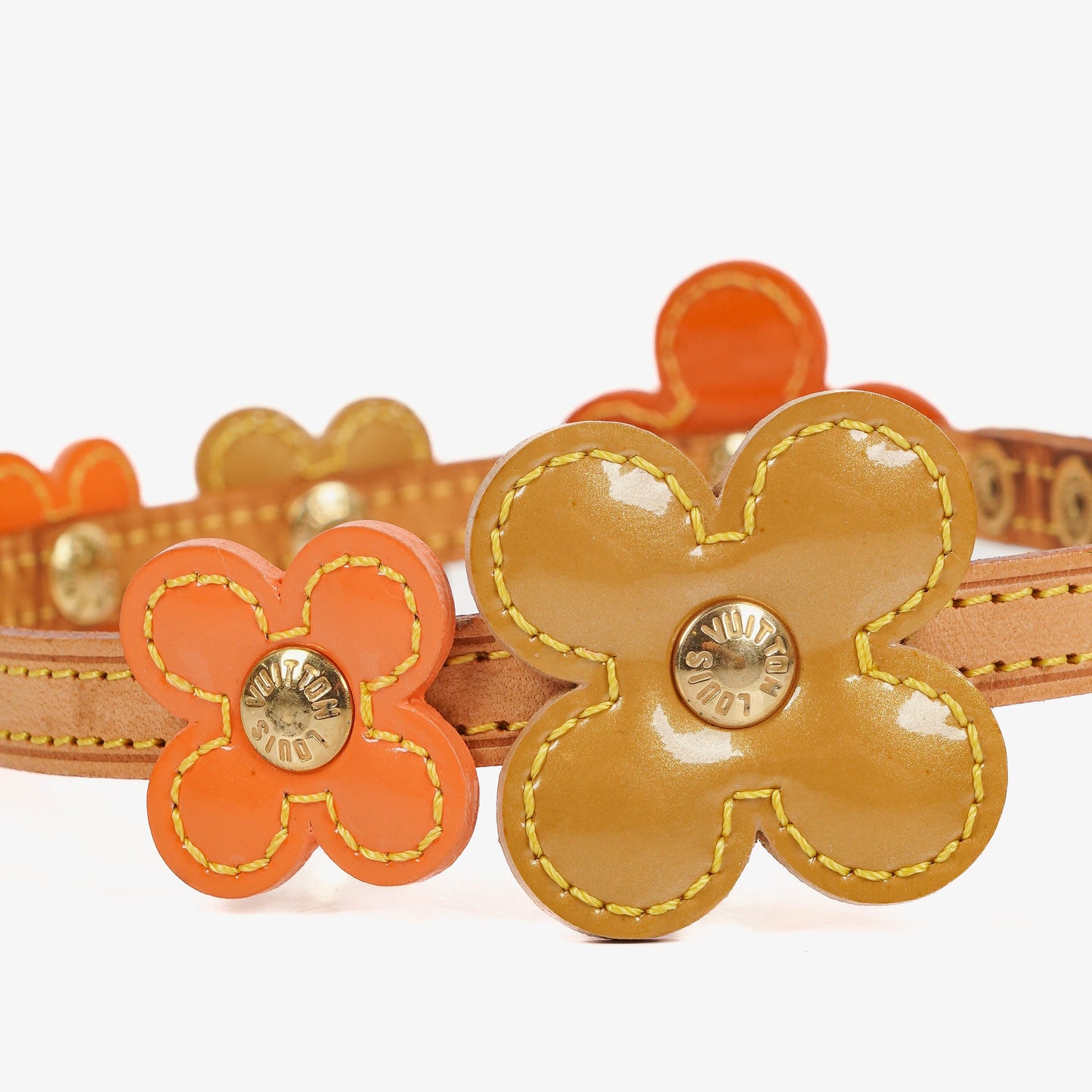Louis Vuitton Double Wrap Patent Fleur Orange Bracelet