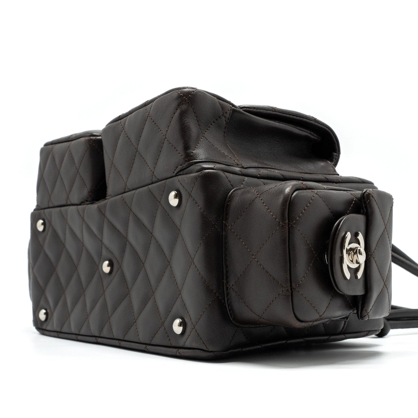 Chanel  Cambo Reporter Bag Calfskin Dark Brown