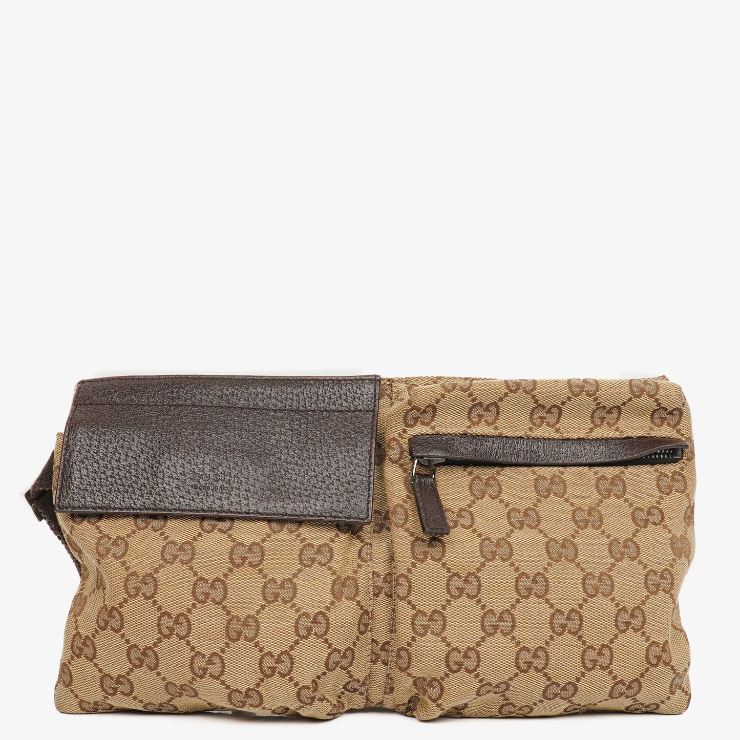 Gucci GG Beige/Brown Monogram Canvas Belt Bag
