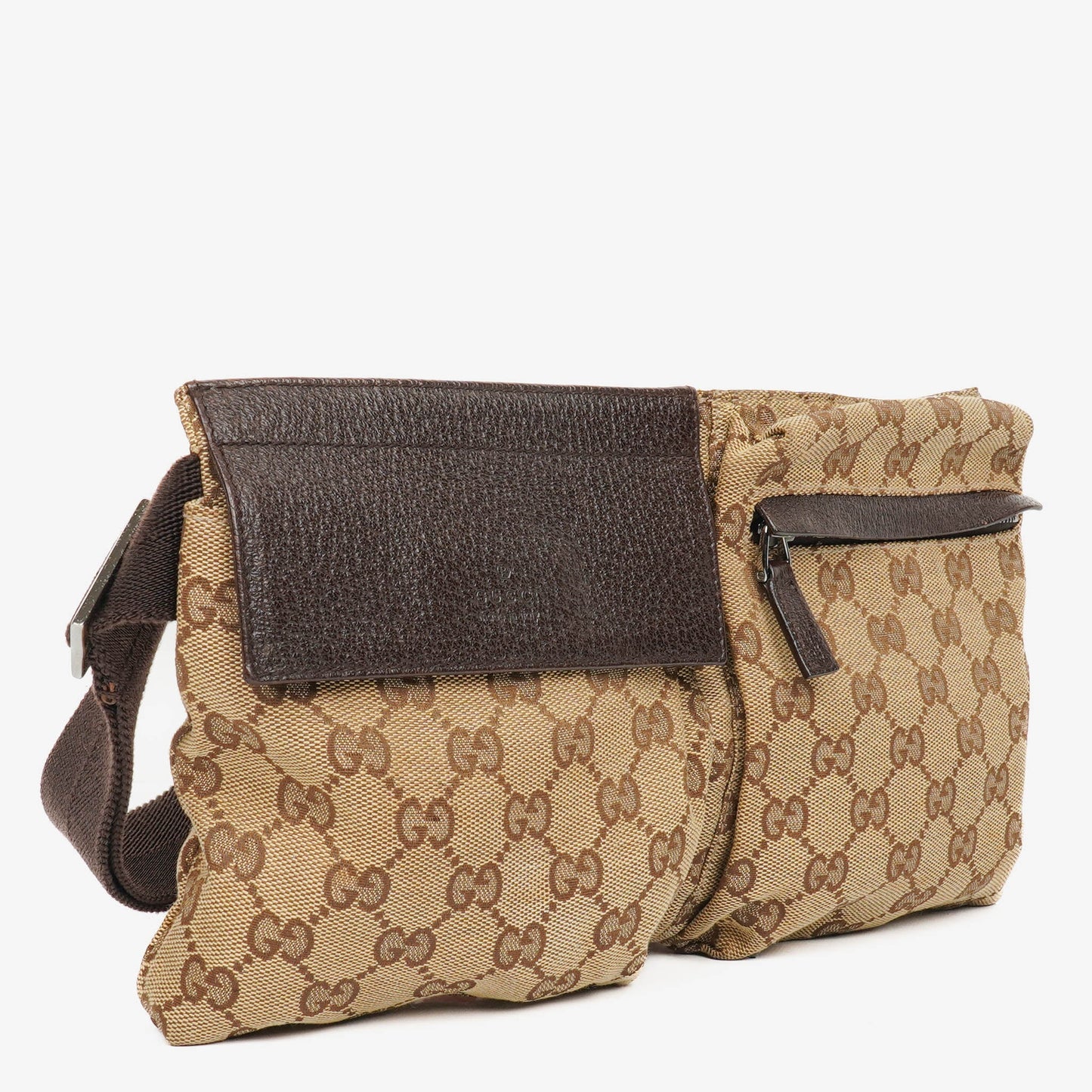 Gucci GG Beige/Brown Monogram Canvas Belt Bag