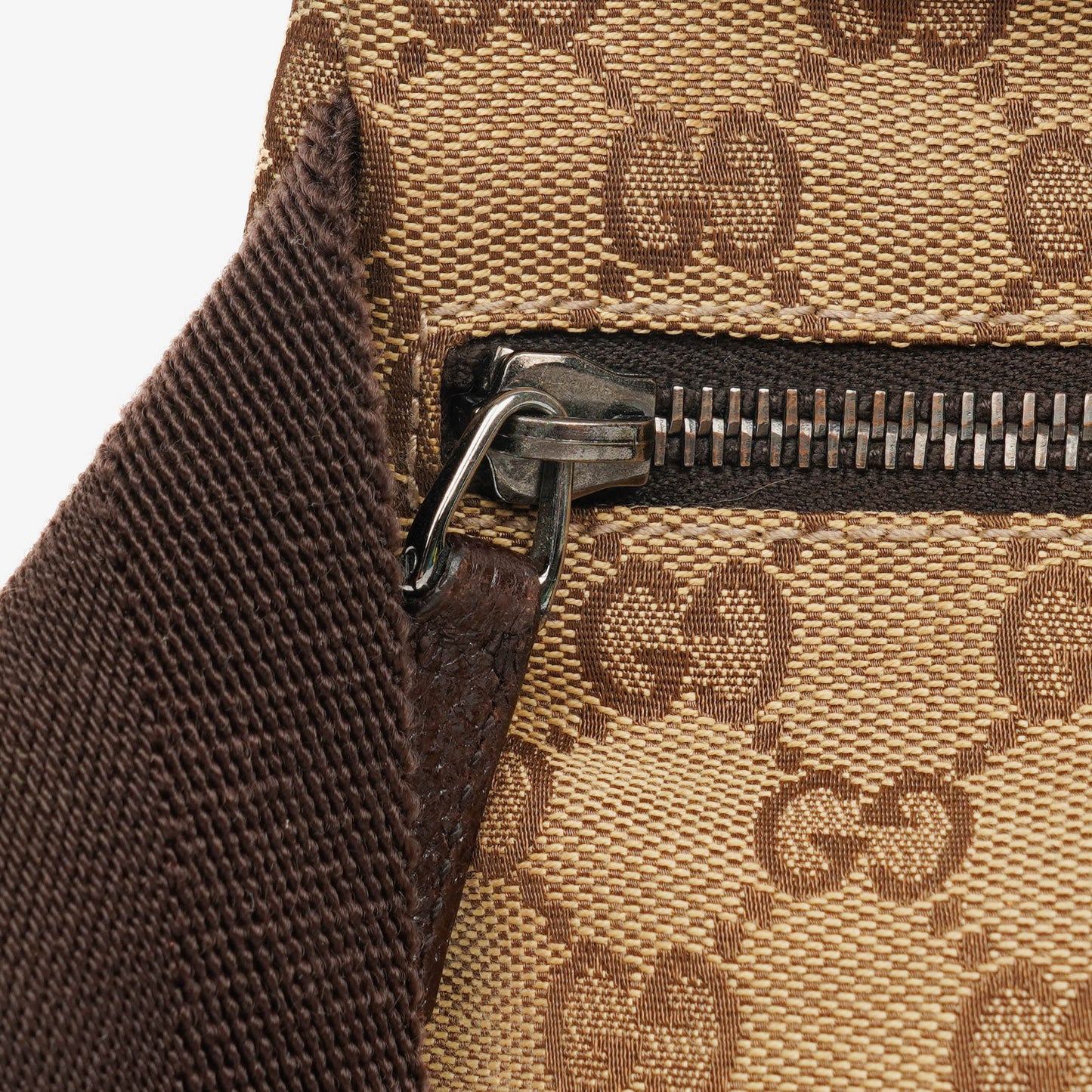 Gucci GG Beige/Brown Monogram Canvas Belt Bag