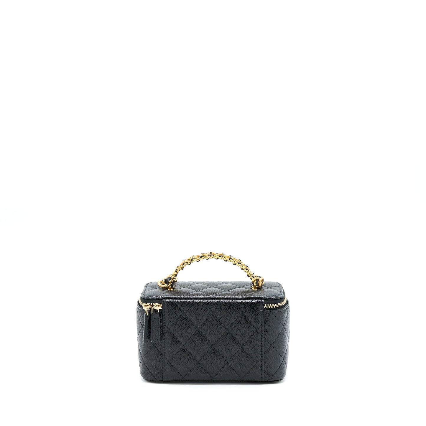 Chanel Letter Top Handle Long Vanity Caviar Black