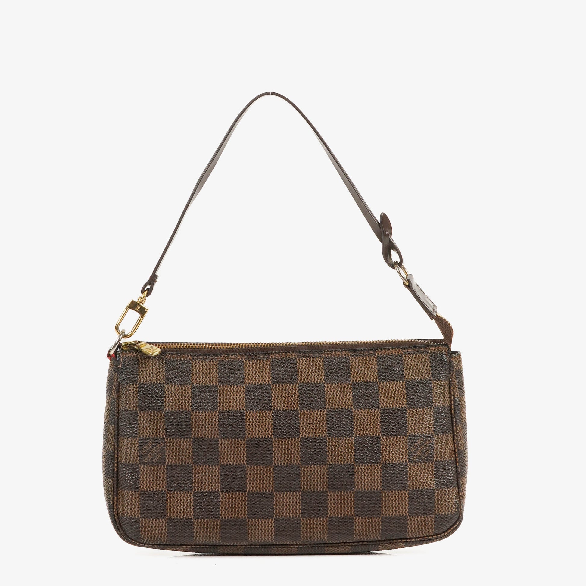 Louis Vuitton Pochette Accessoires Damier Ebene Canvas Clutch Handbag