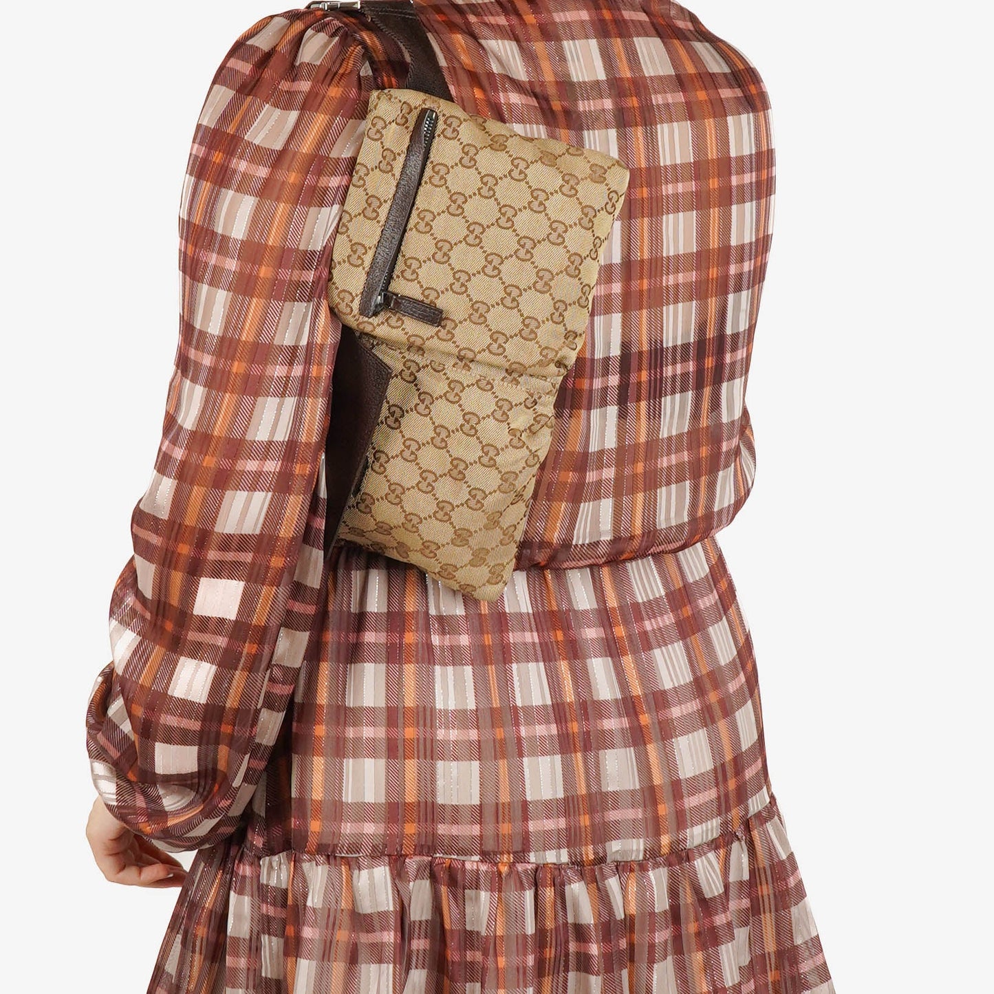 Gucci GG Beige/Brown Monogram Canvas Belt Bag