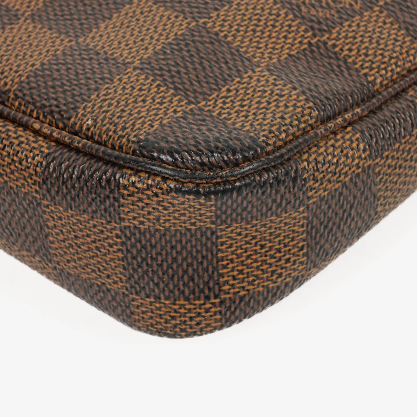 Louis Vuitton Pochette Accessoires Damier Ebene Canvas Clutch Handbag