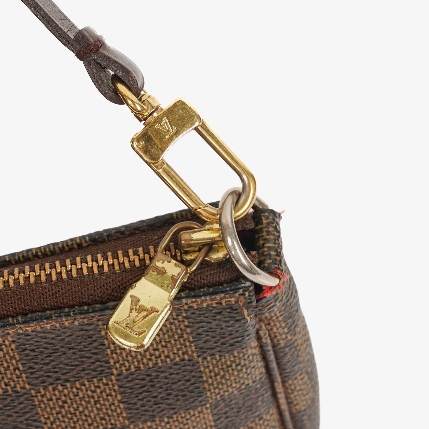 Louis Vuitton Pochette Accessoires Damier Ebene Canvas Clutch Handbag