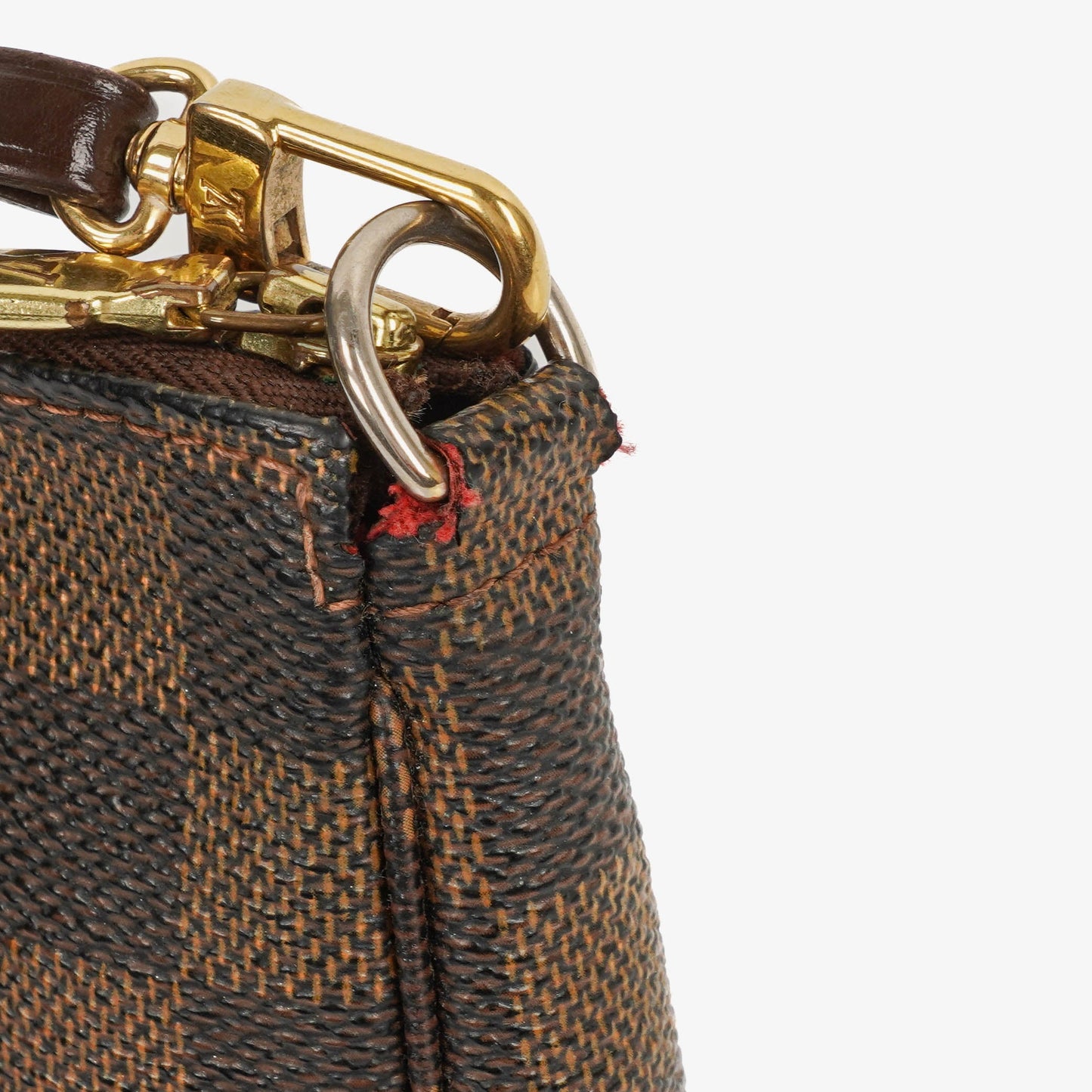 Louis Vuitton Pochette Accessoires Damier Ebene Canvas Clutch Handbag
