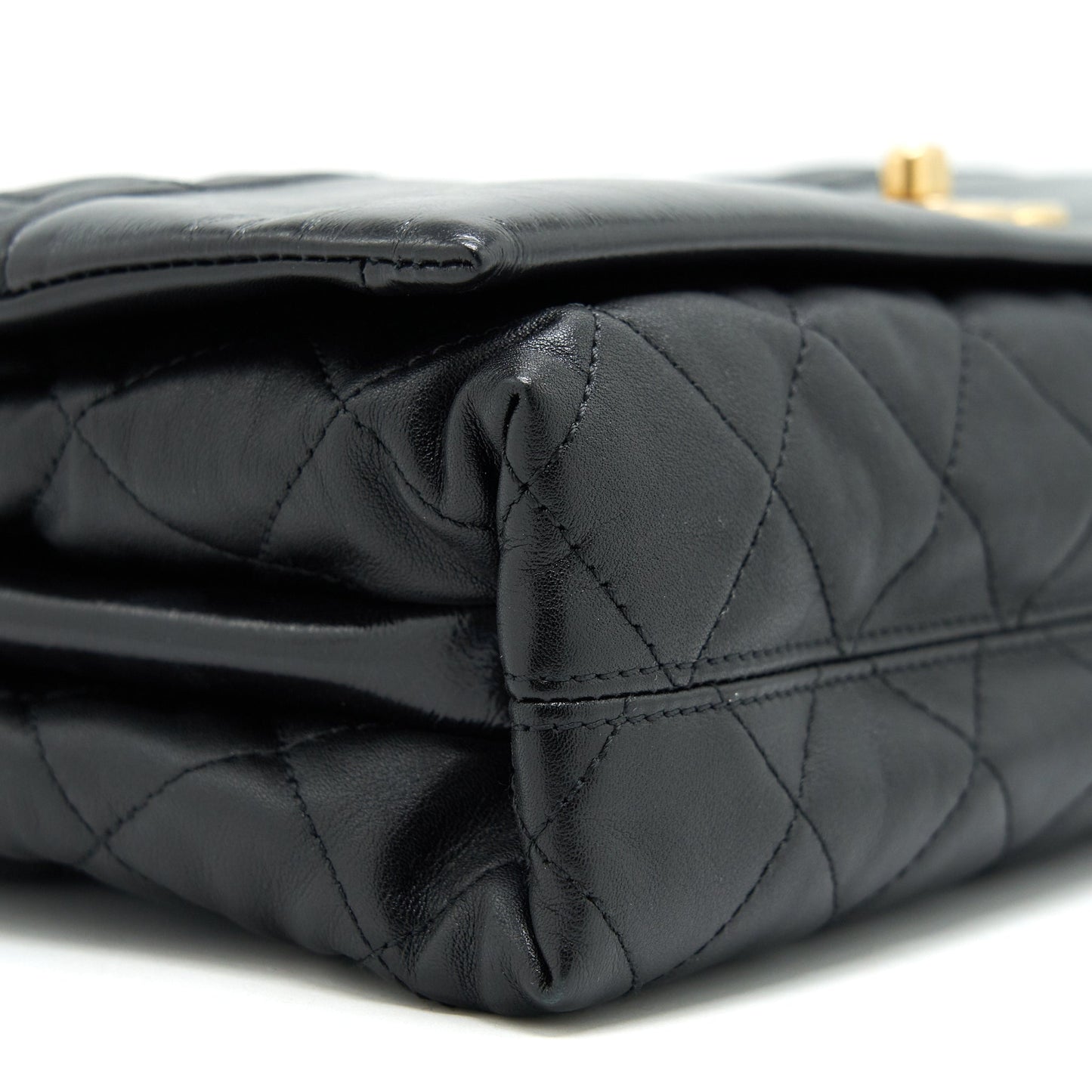 Chanel Large Single Flap Bag Calfskin  Black