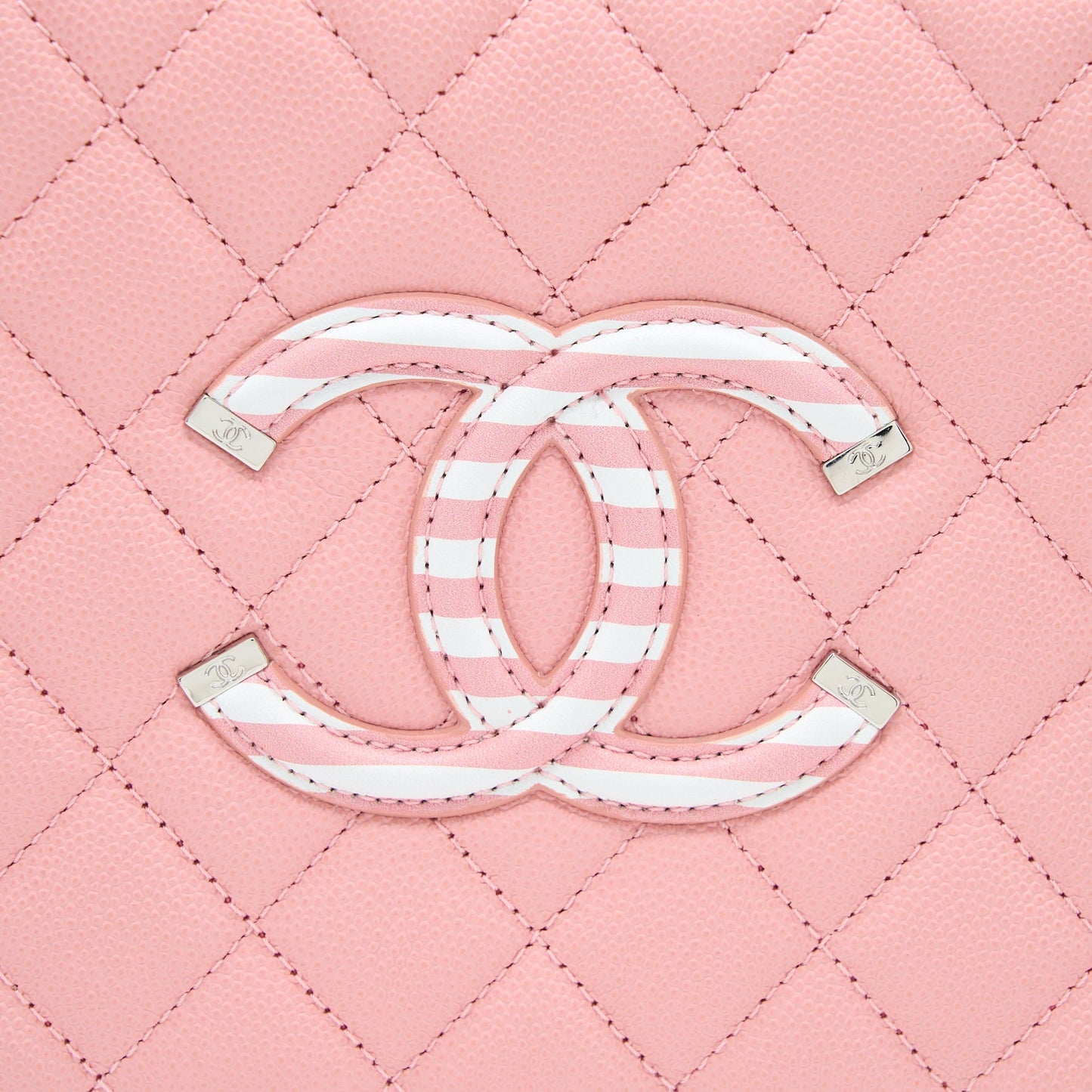 Chanel Medium Filigree Vanity Case Caviar Multicolour Pink