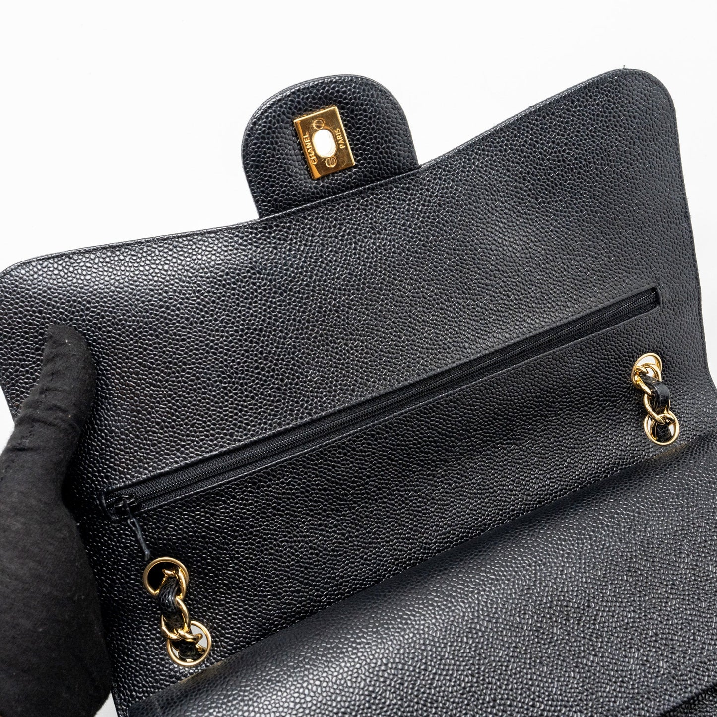 Chanel Classic jumbo double flap bag caviar black
