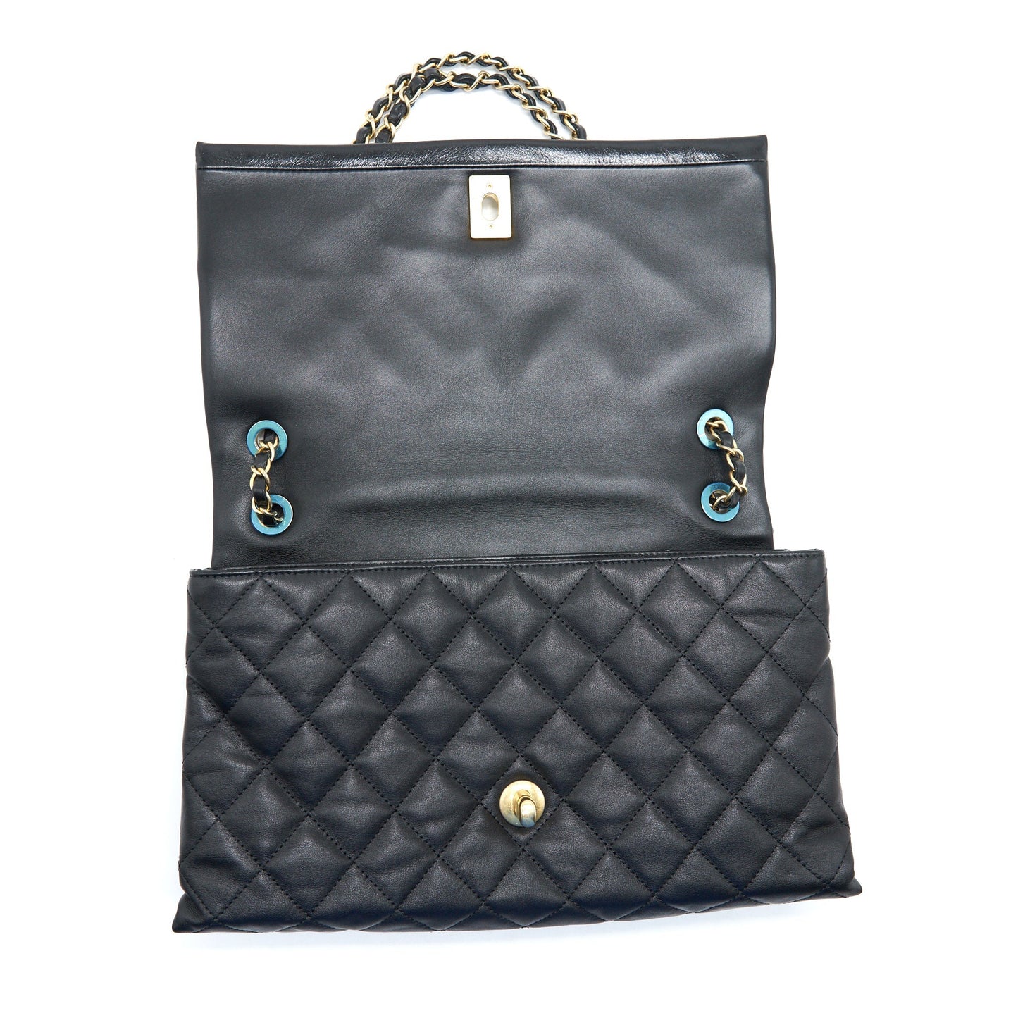 Chanel Large Single Flap Bag Calfskin  Black