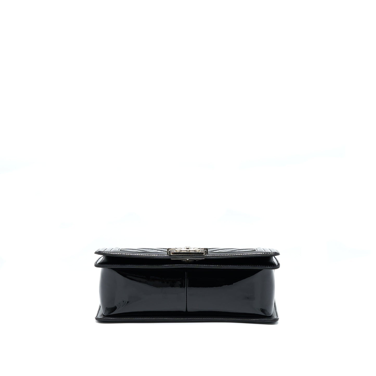Chanel Medium Boy Bag Chevron Limited Patent Black