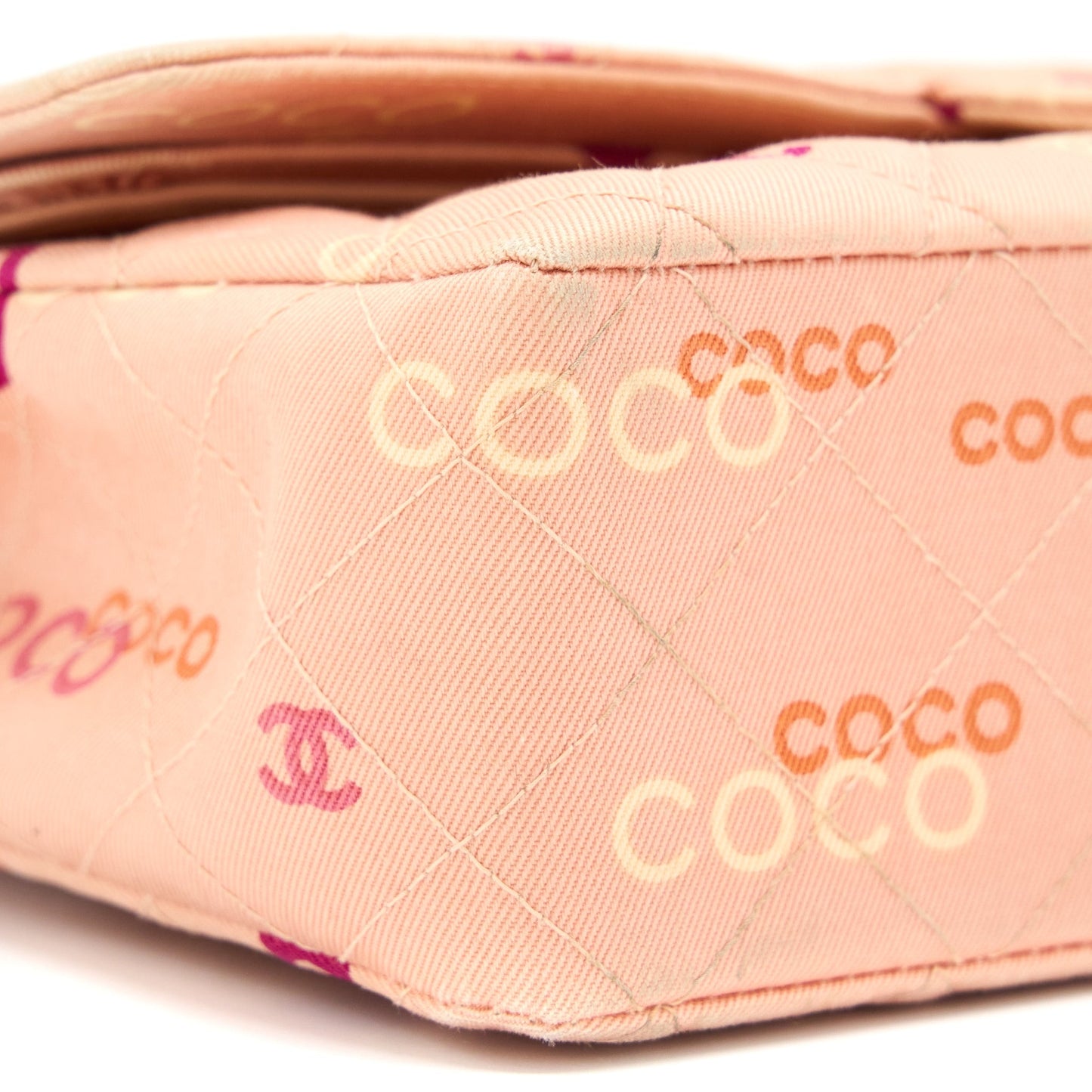 Chanel  Coco Medium Classic Flap Bag Fabric Pink