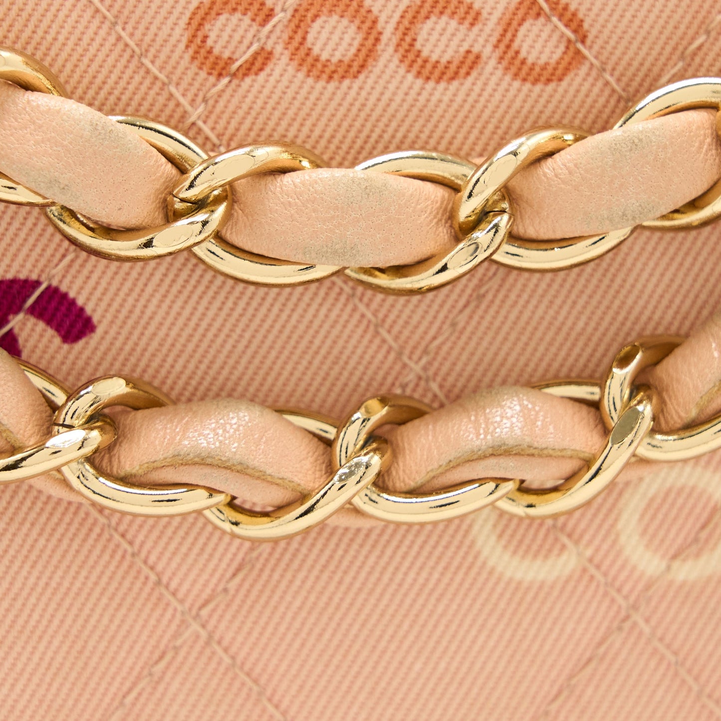 Chanel  Coco Medium Classic Flap Bag Fabric Pink
