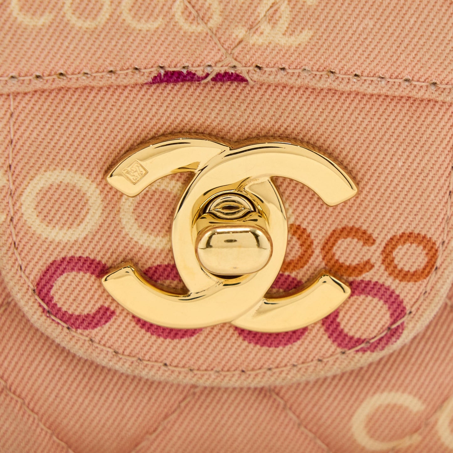 Chanel  Coco Medium Classic Flap Bag Fabric Pink