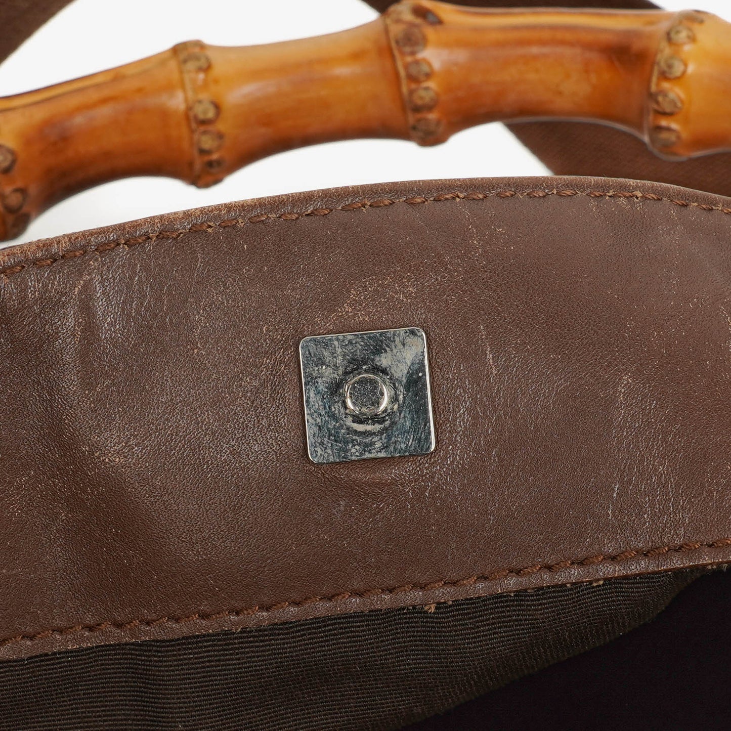 Gucci Bamboo Top Handle Brown/Pink Canvas And Leather Hobo Bag