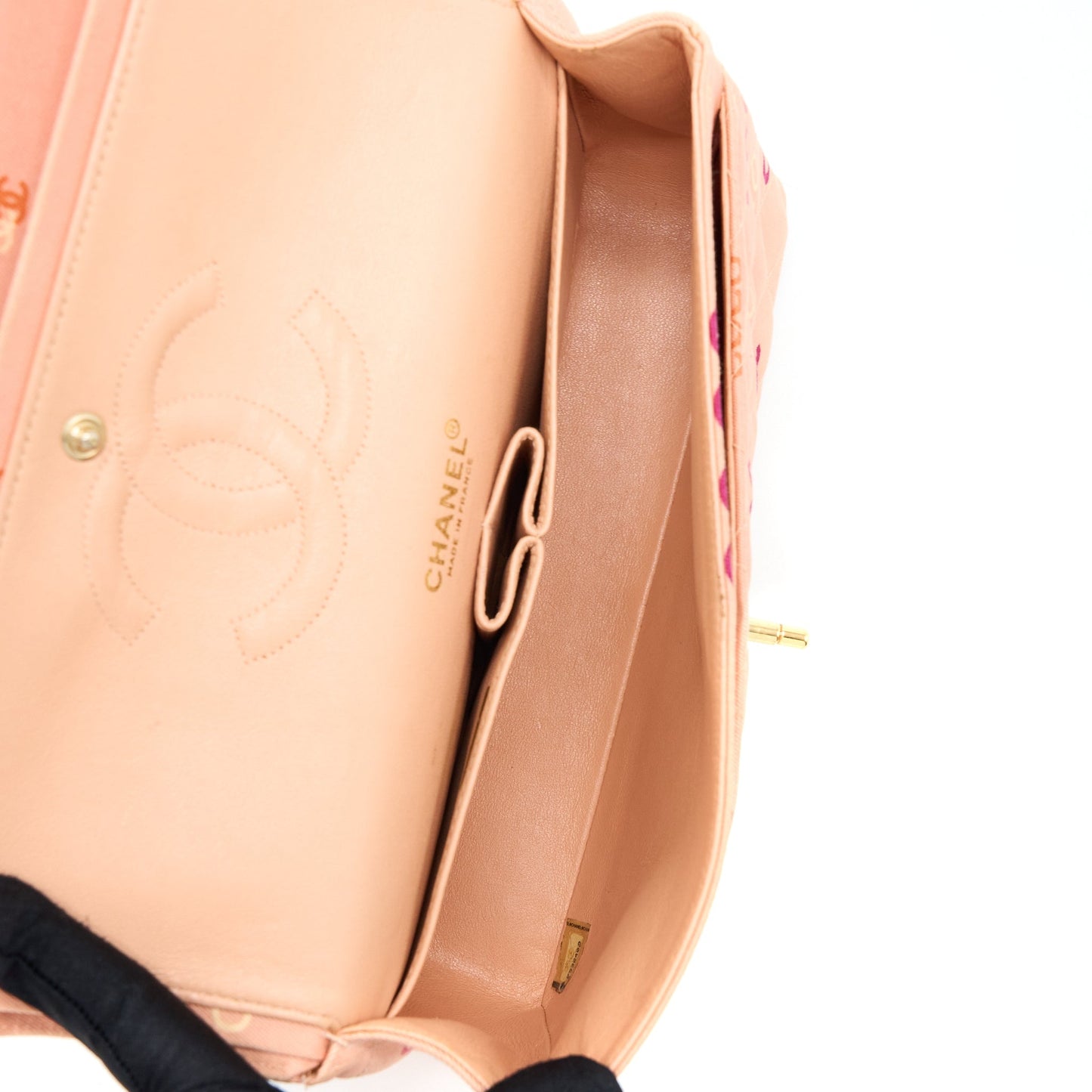 Chanel  Coco Medium Classic Flap Bag Fabric Pink
