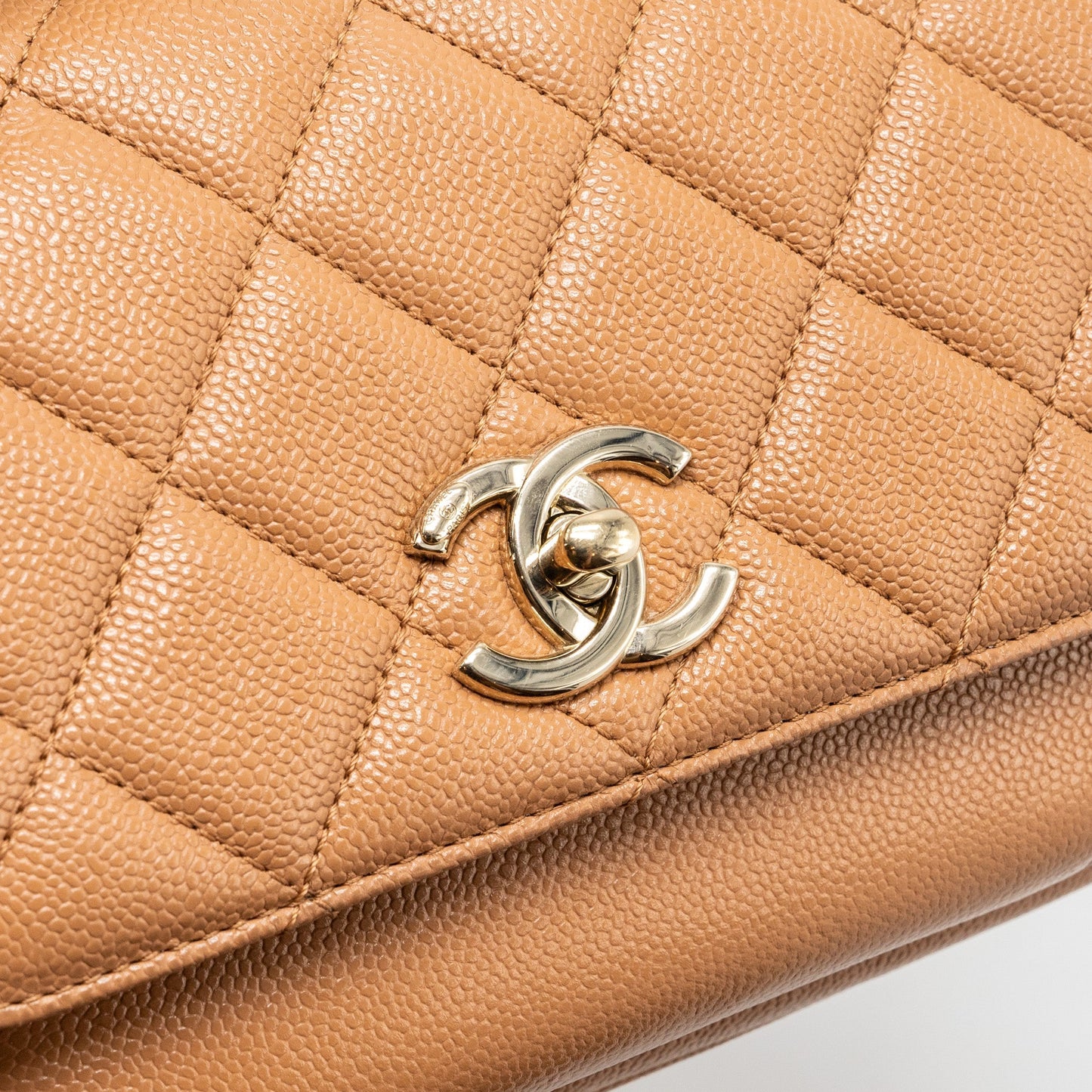 Chanel Small Business Affinity Caviar Dark Beige L