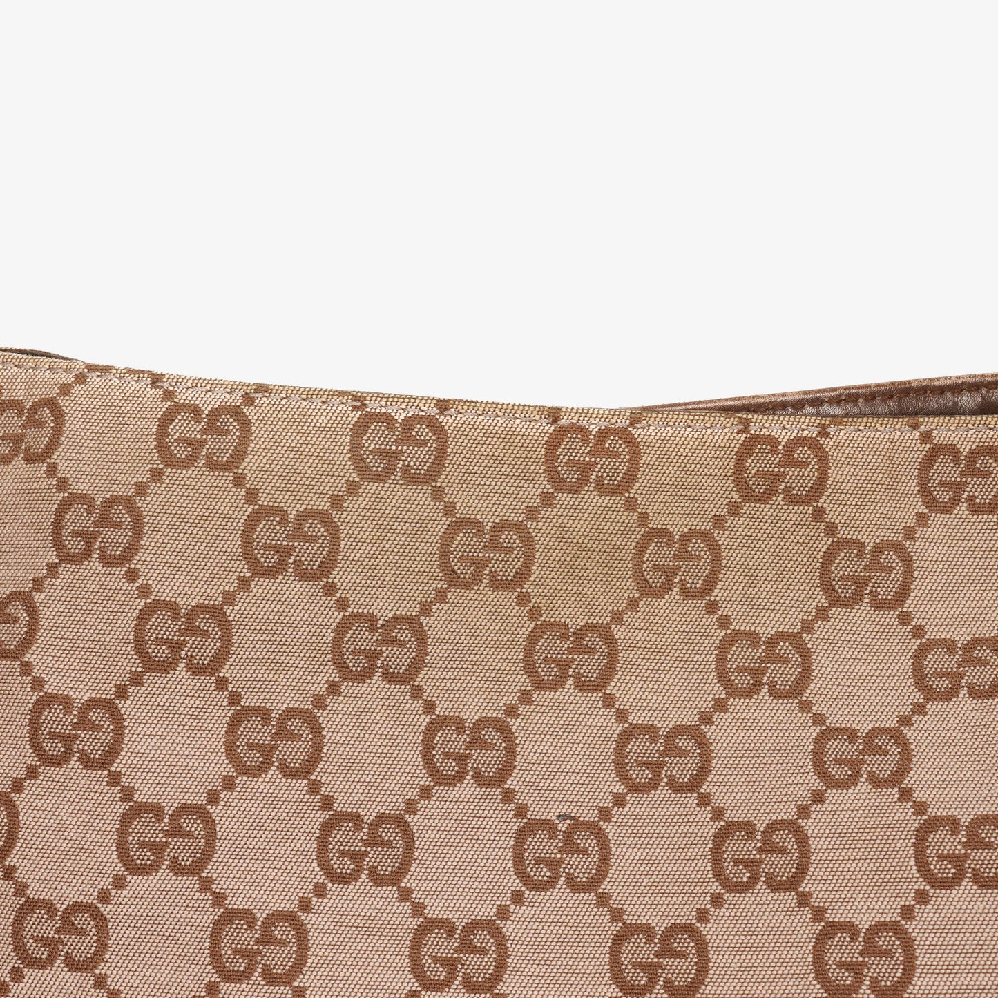 Gucci Bamboo Top Handle Brown/Pink Canvas And Leather Hobo Bag