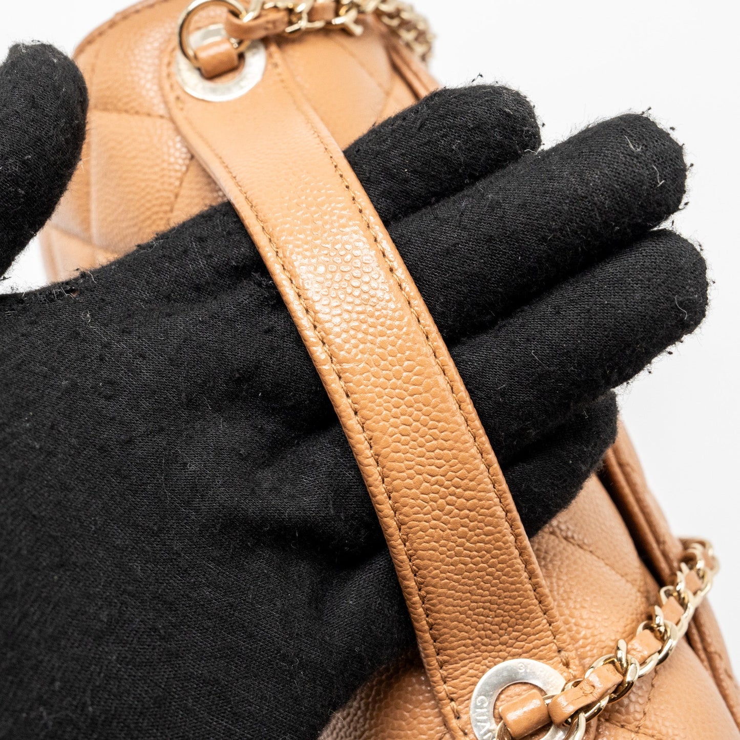 Chanel Small Business Affinity Caviar Dark Beige L