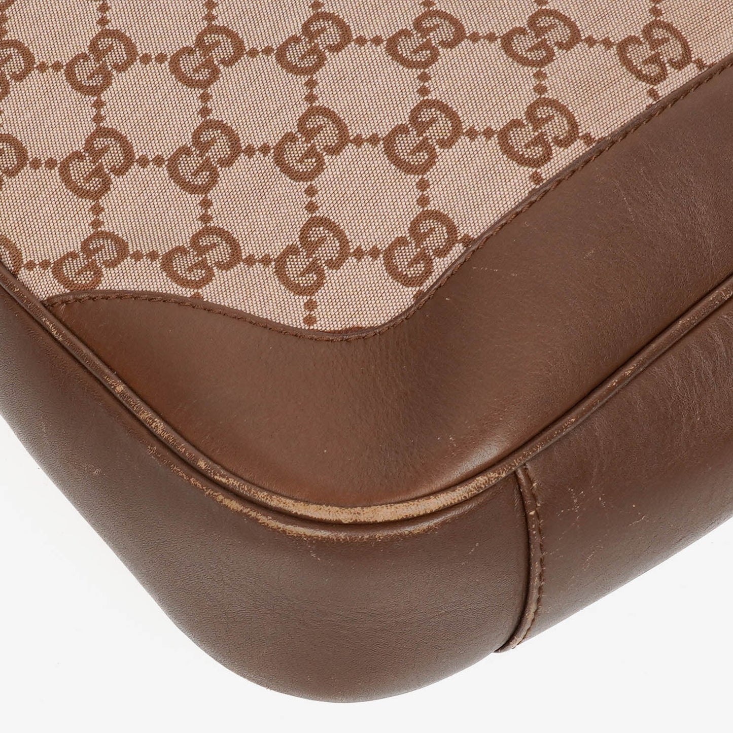 Gucci Bamboo Top Handle Brown/Pink Canvas And Leather Hobo Bag