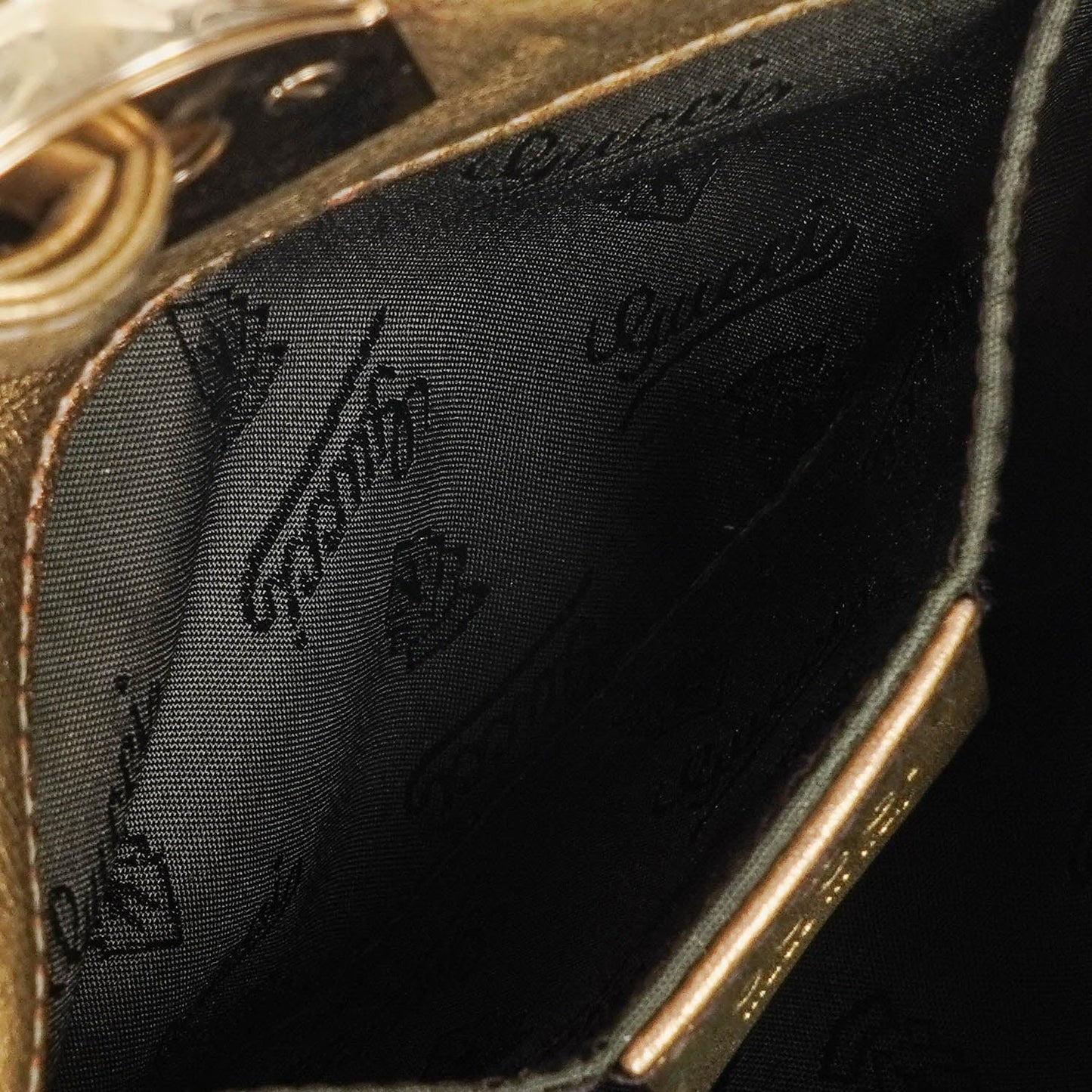Gucci Mini Babouska Indy Beige/Gold GG Crystal Coated Canvas Top Handle Bag