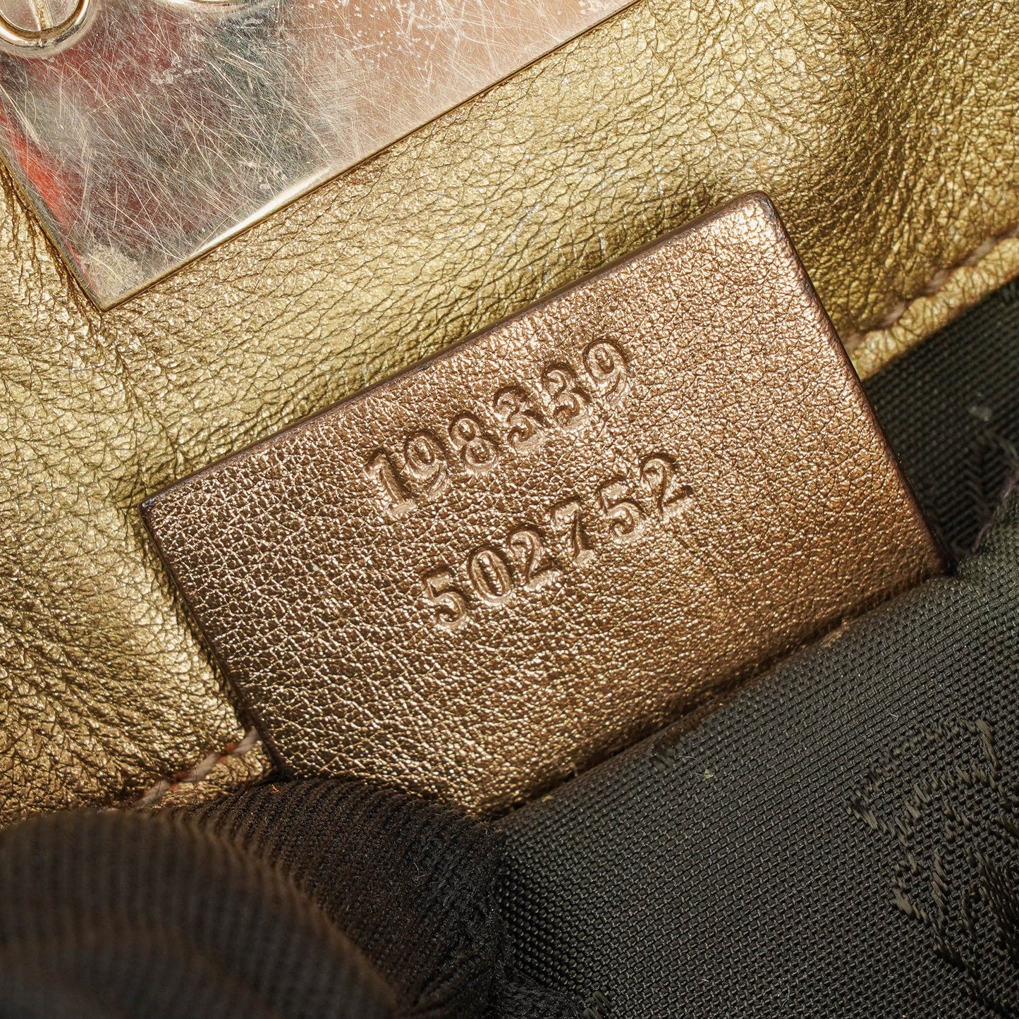 Gucci Mini Babouska Indy Beige/Gold GG Crystal Coated Canvas Top Handle Bag