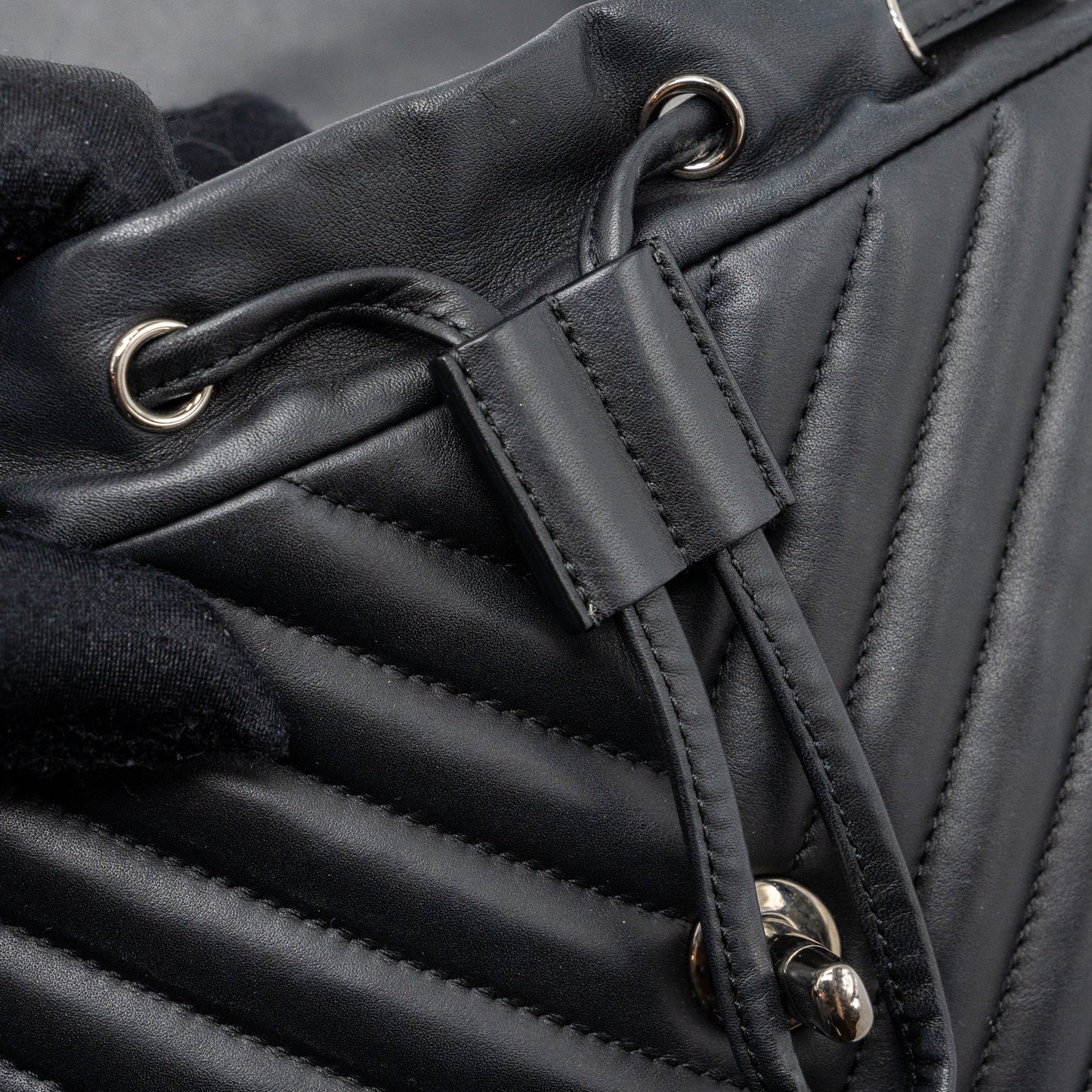 Chanel Small Urban Spirit Backpack Chevron Calfskin Black
