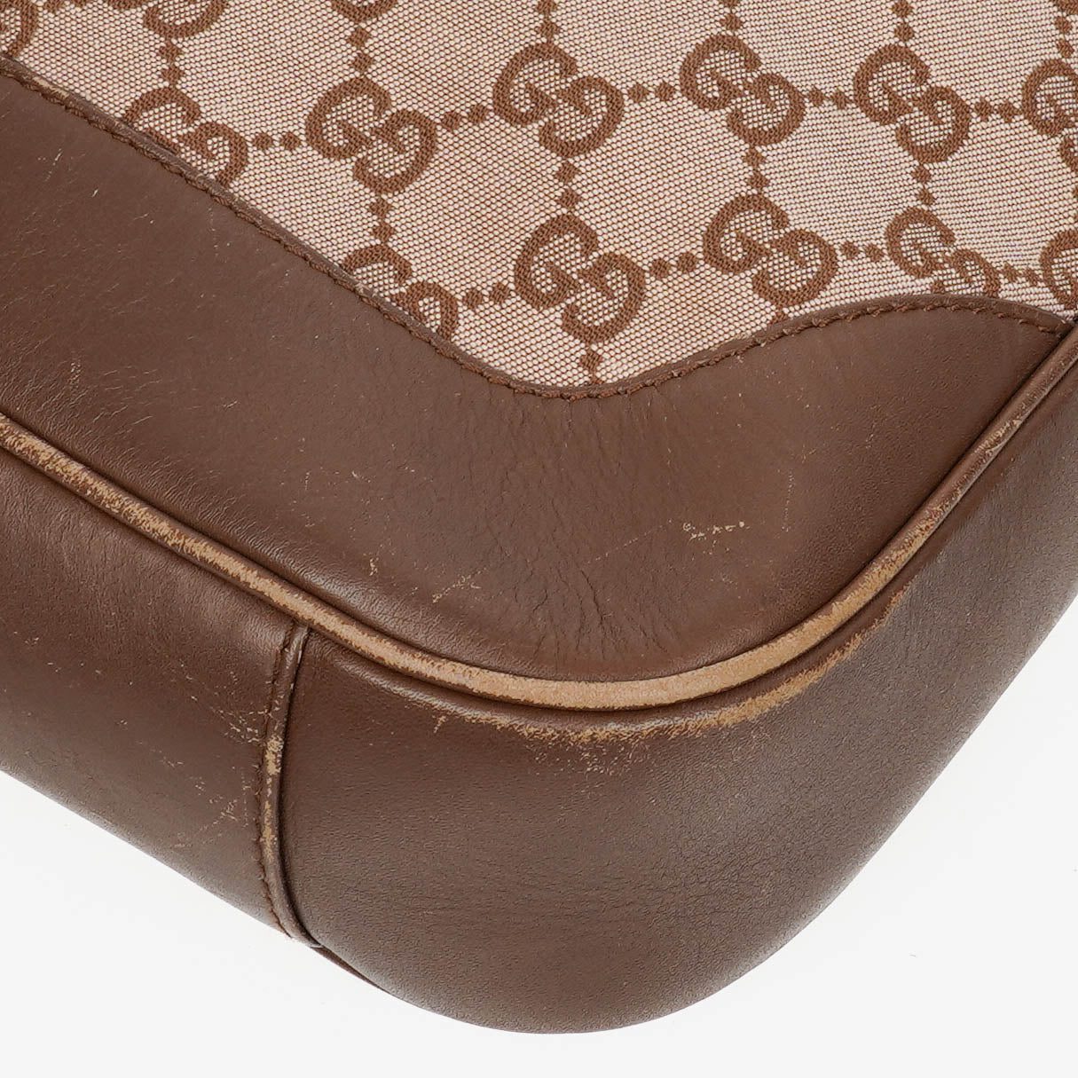 Gucci Bamboo Top Handle Brown/Pink Canvas And Leather Hobo Bag